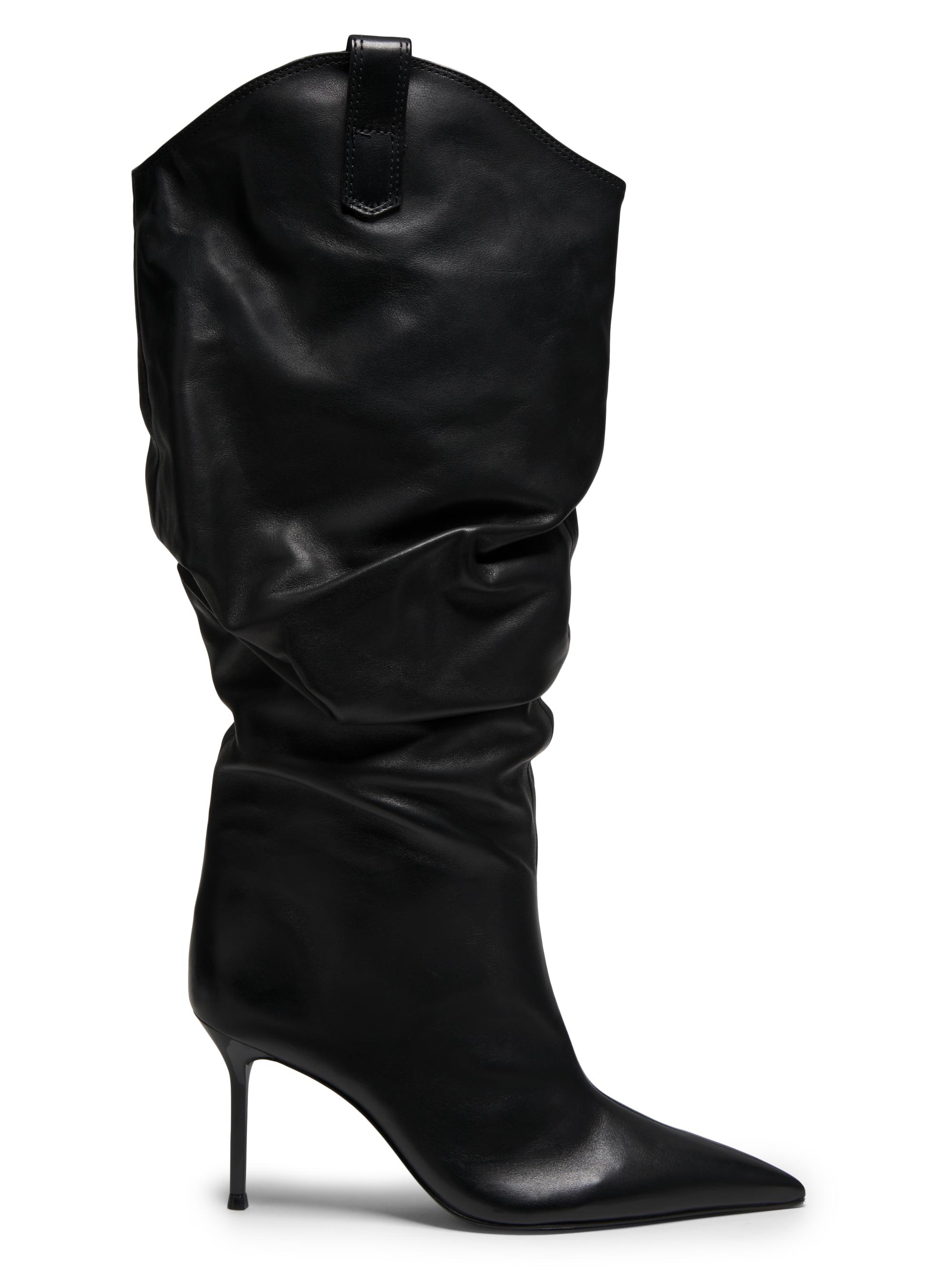 Schutz Women's Beverly Leather Stiletto Boots - Black