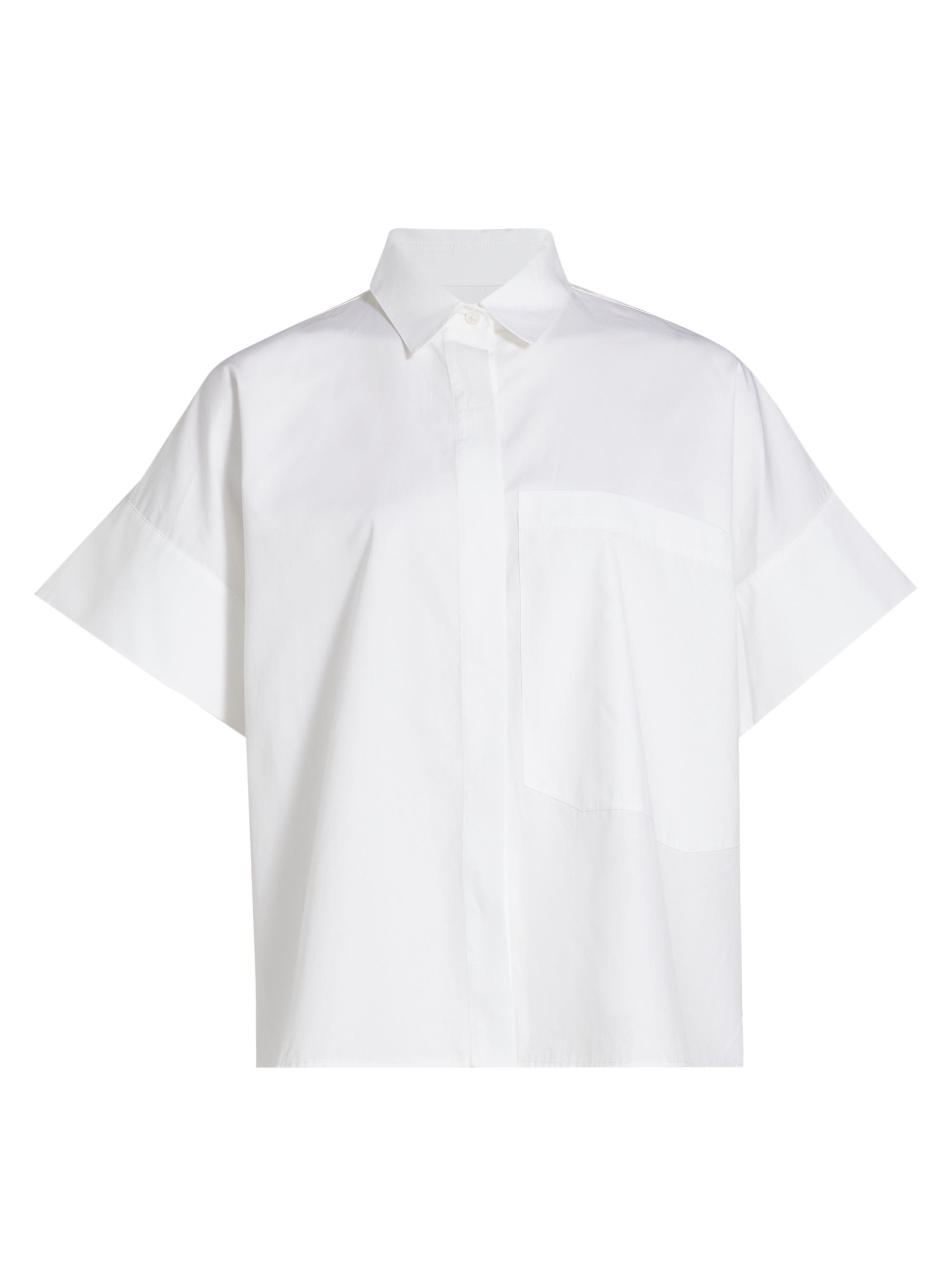Co Women's Boxy tton Poplin Button-Front Shirt - White