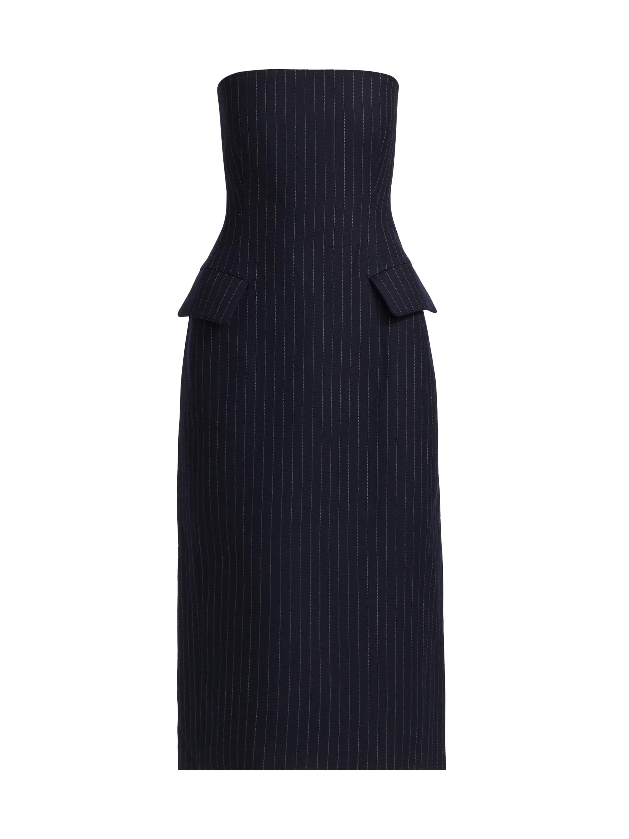 Co Pinstriped Tailored Bustier Dress | Saks Fifth Avenue