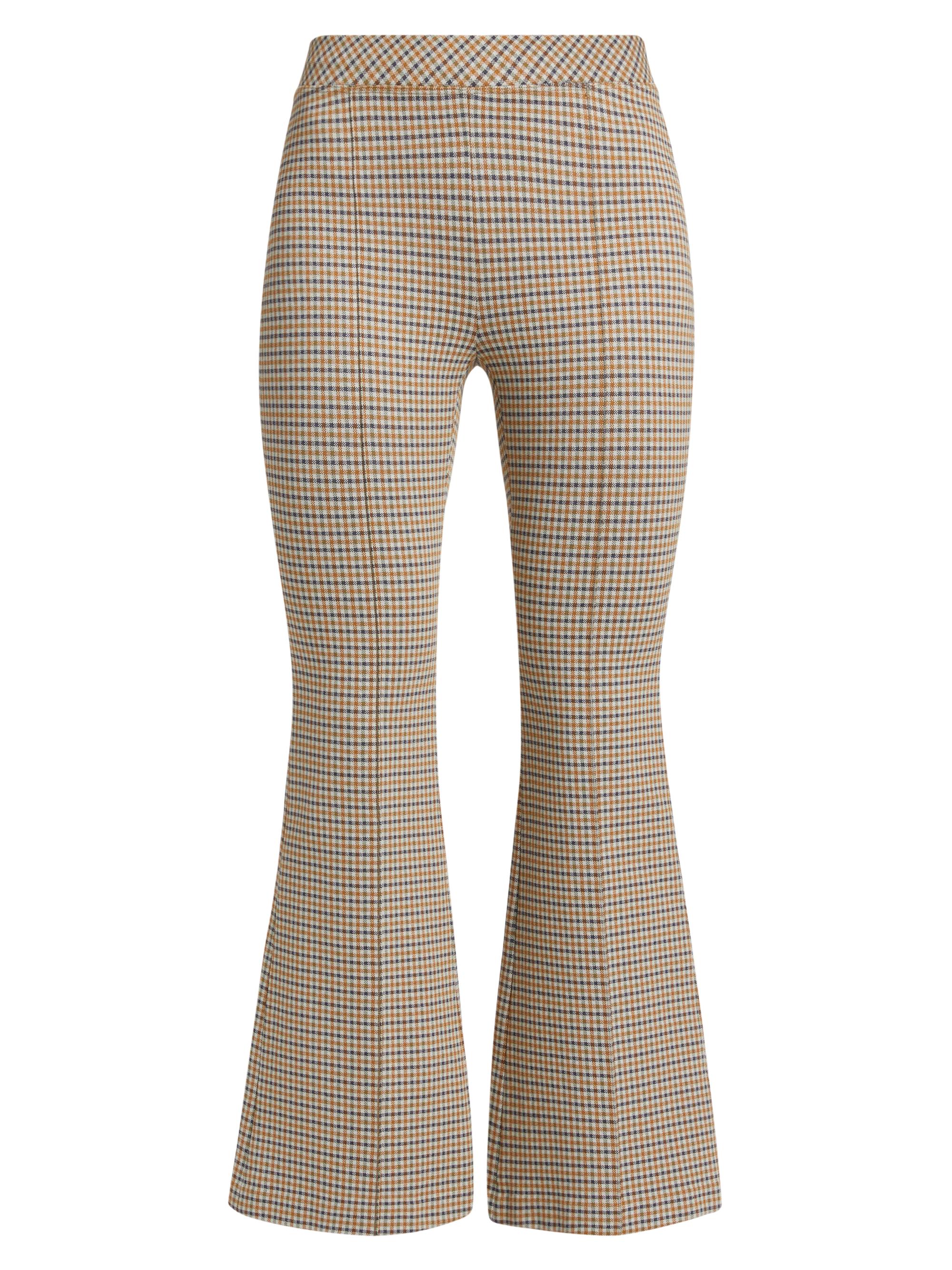 Rosetta Getty Women's Check Pull-On Cropped Flare Pants