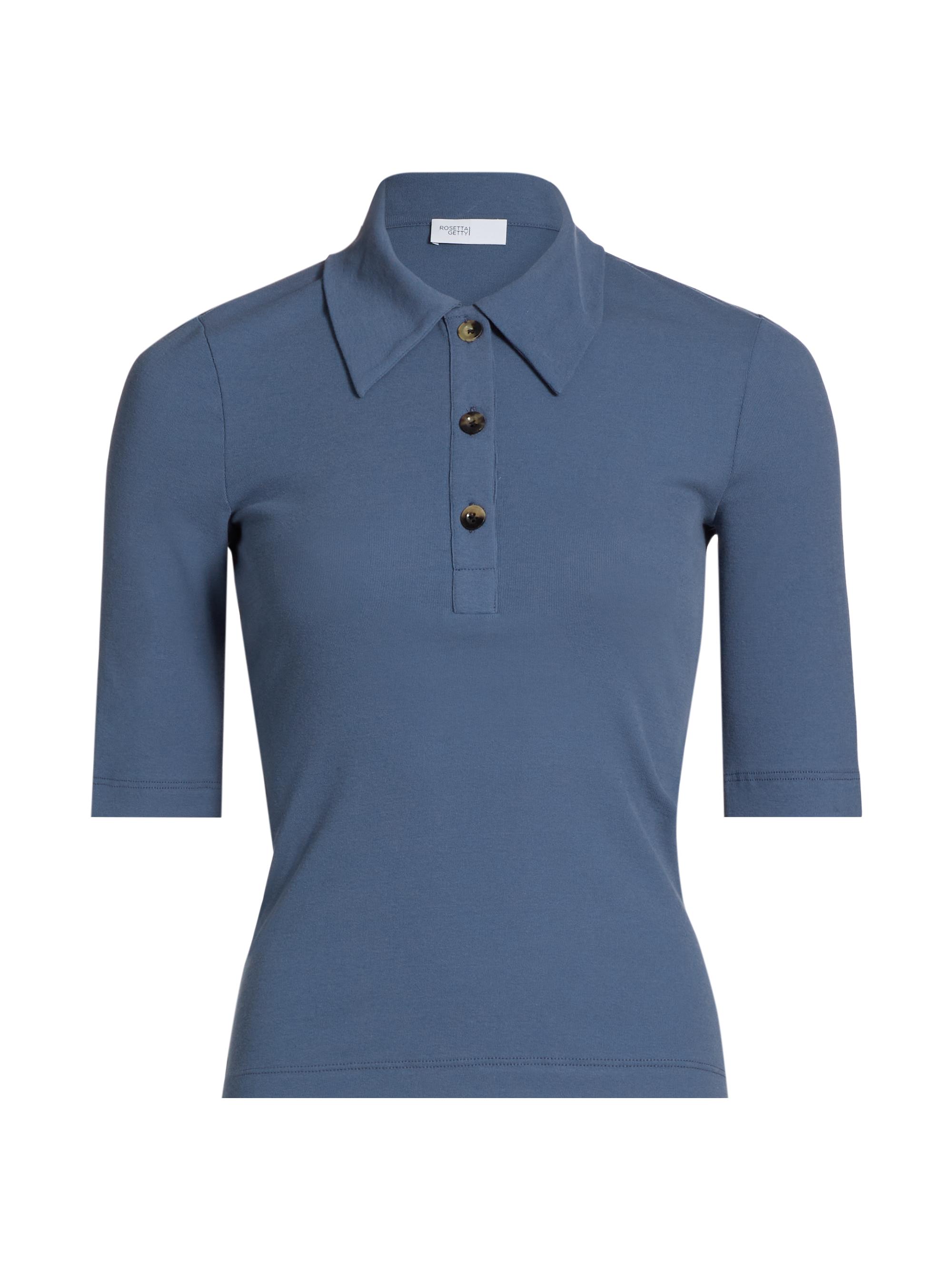 Rosetta Getty Women's Polo Cotton T-Shirt - Vintage Blue
