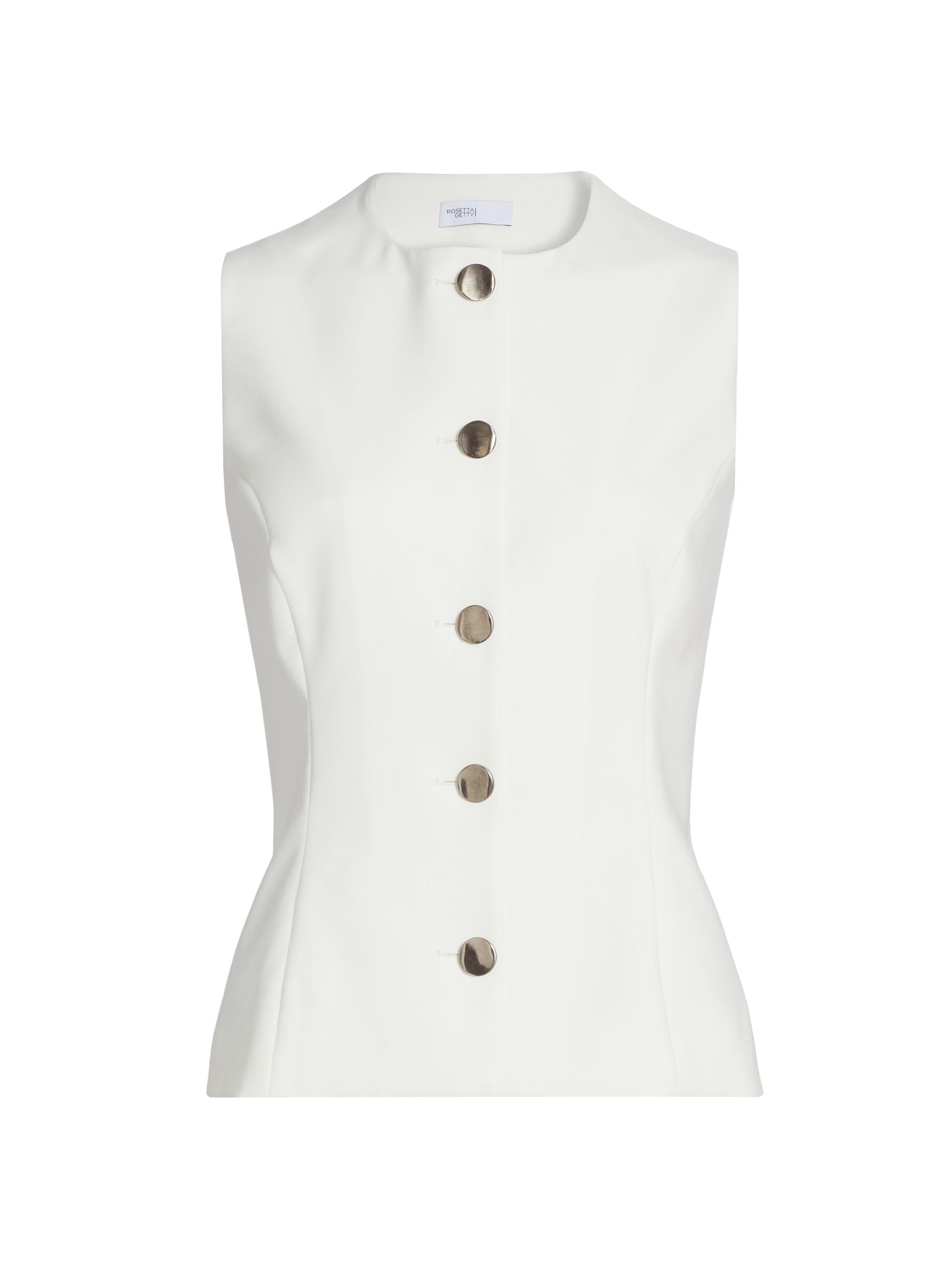 Rosetta Getty Women's Sleeveless Button-Front Top - White