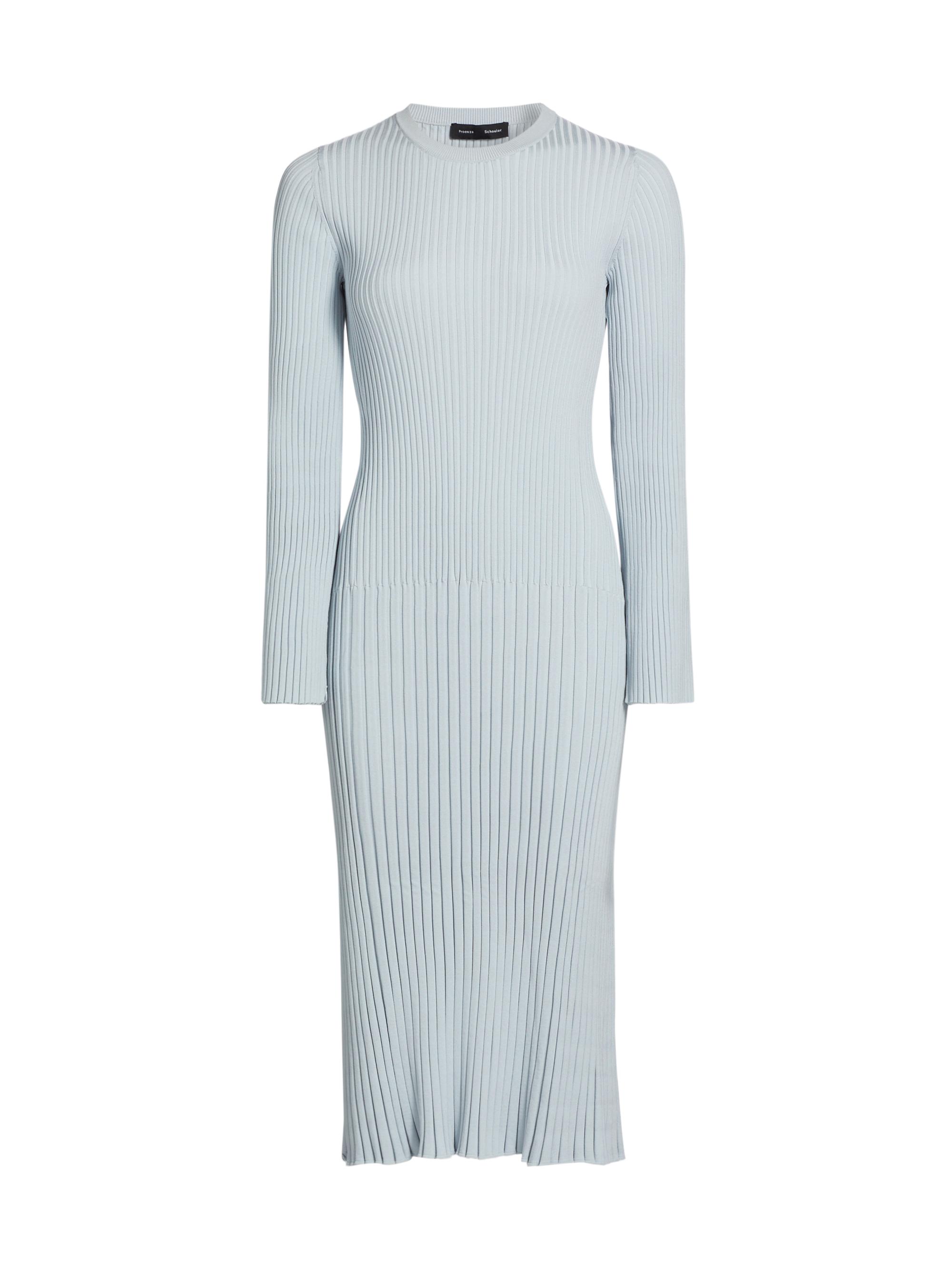 Proenza Schouler Women's Kenna Rib-Knit Midi-Dress - Pale Blue