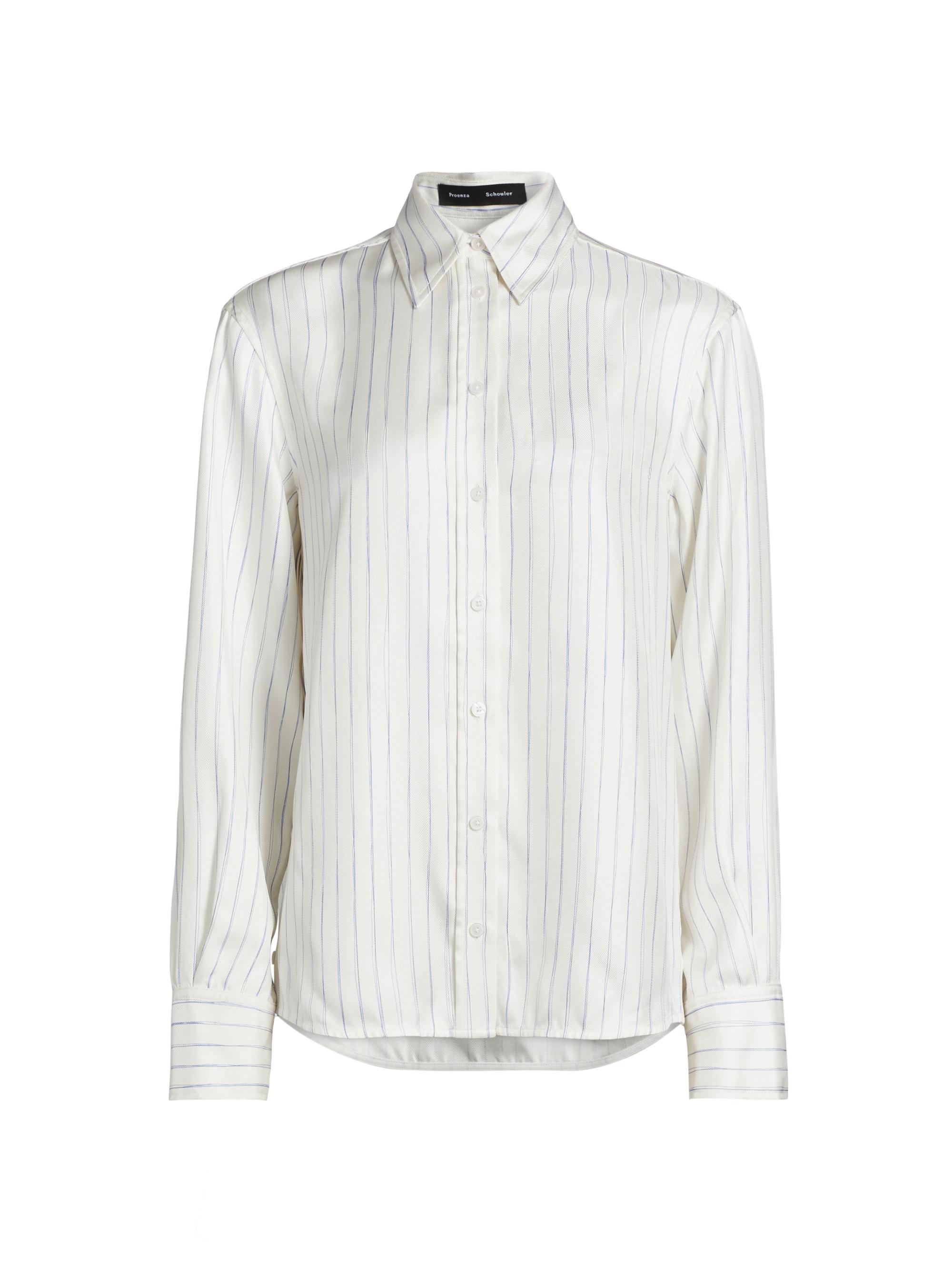 Proenza Schouler Women's Madison Striped Silk Twill Top -  Multi