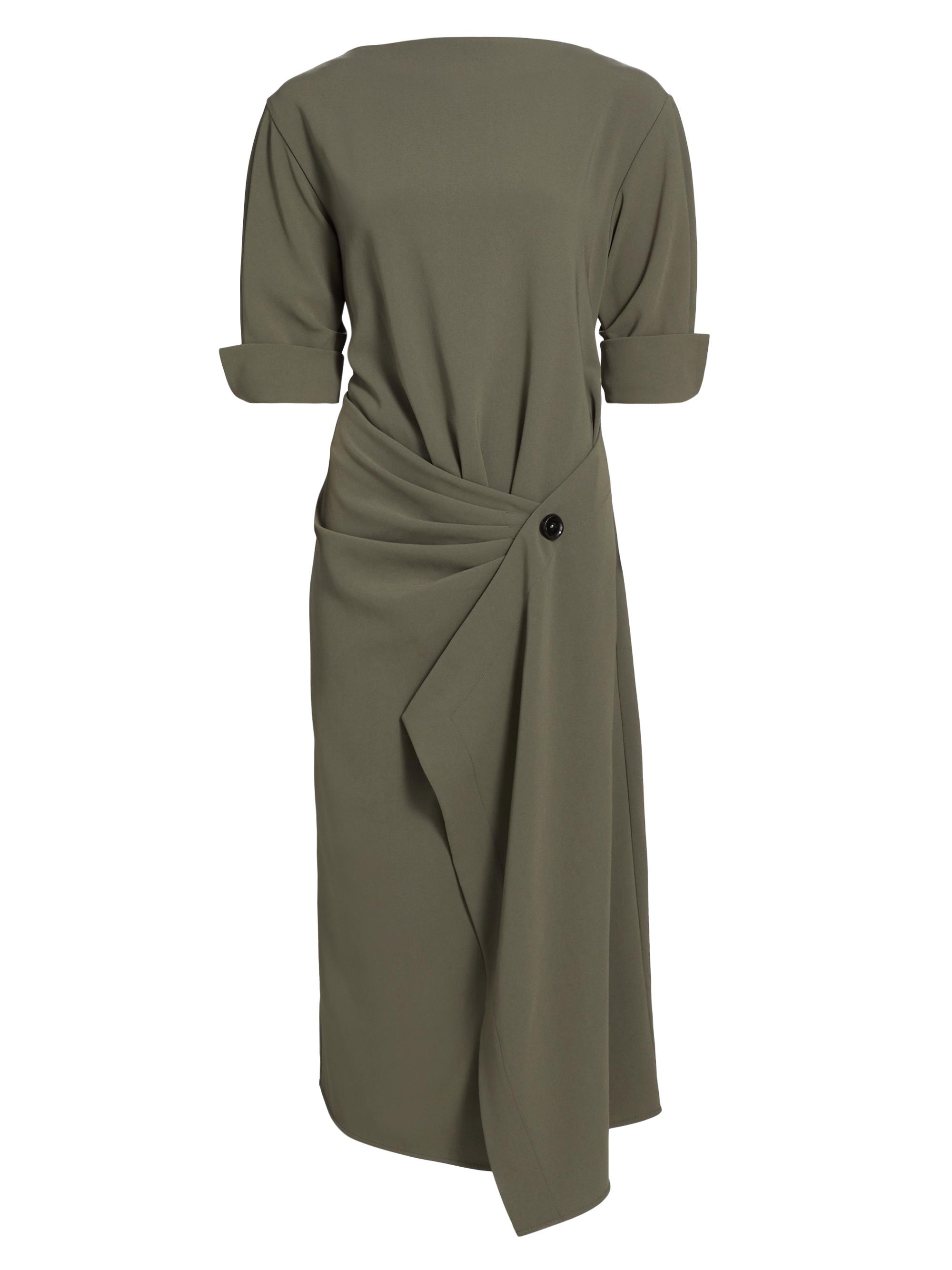 Women’s Maisie Crepe Wrap-Front Dress – Wood – Size 0