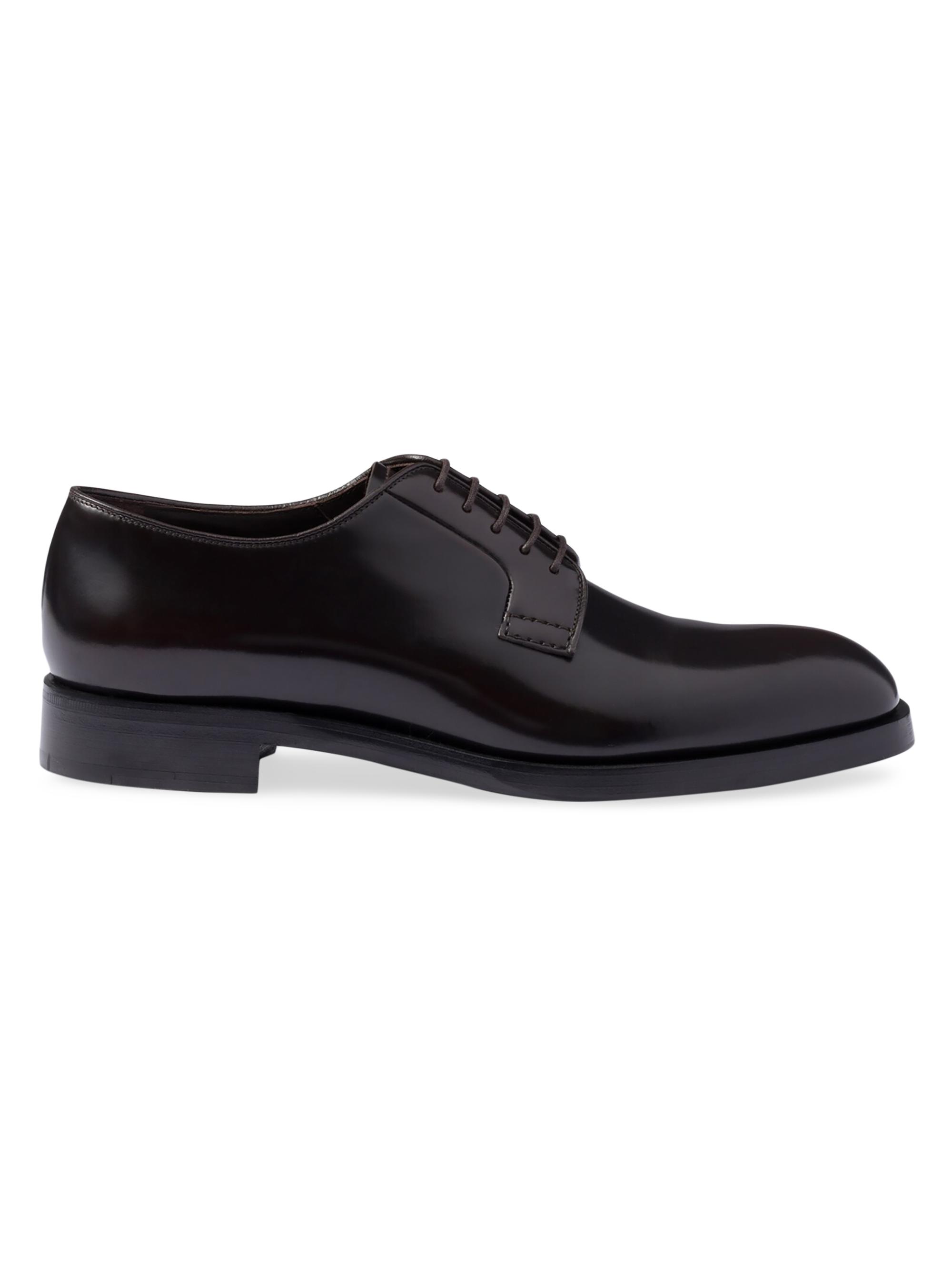 Prada Brushed Leather Derby Shoes | Saks Fifth Avenue