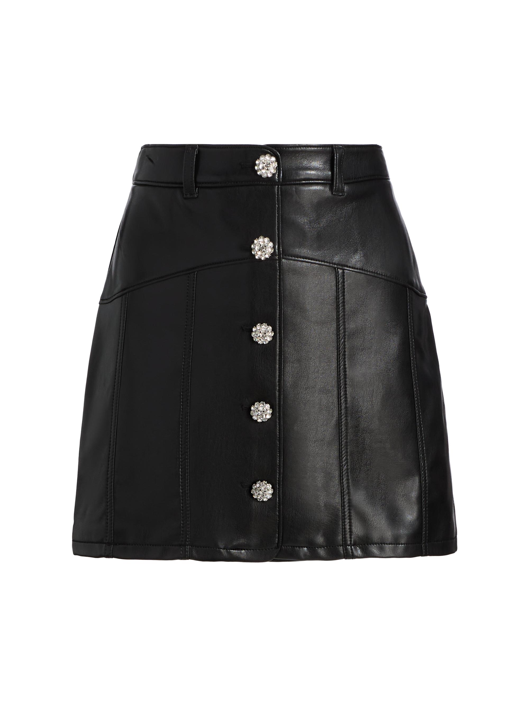 ALICE + OLIVIA Toni Faux Leather Pleated Miniskirt | Saks Fifth Avenue