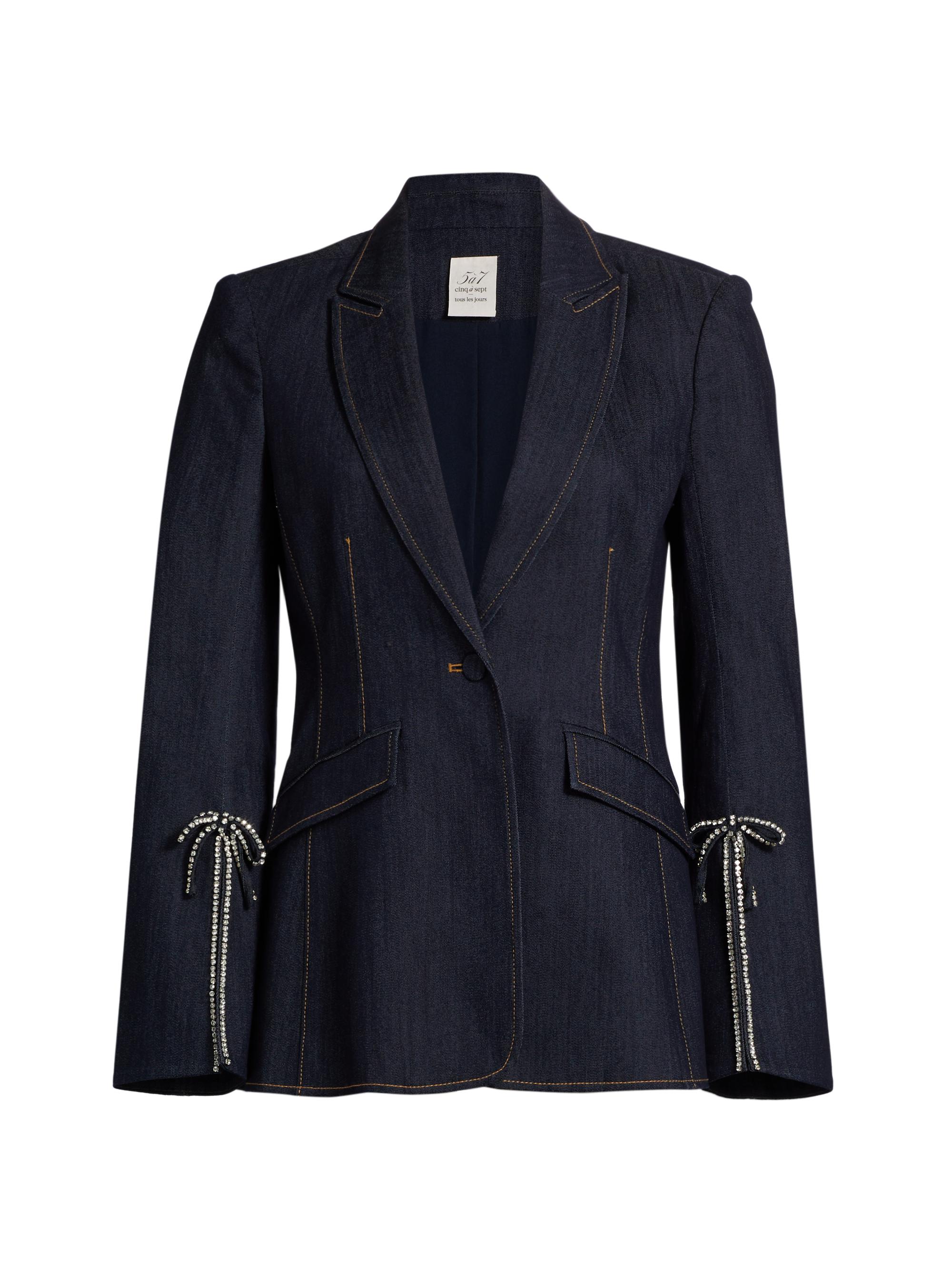 Cinq à Sept Danicka Zipper Trim Blazer | Saks Fifth Avenue