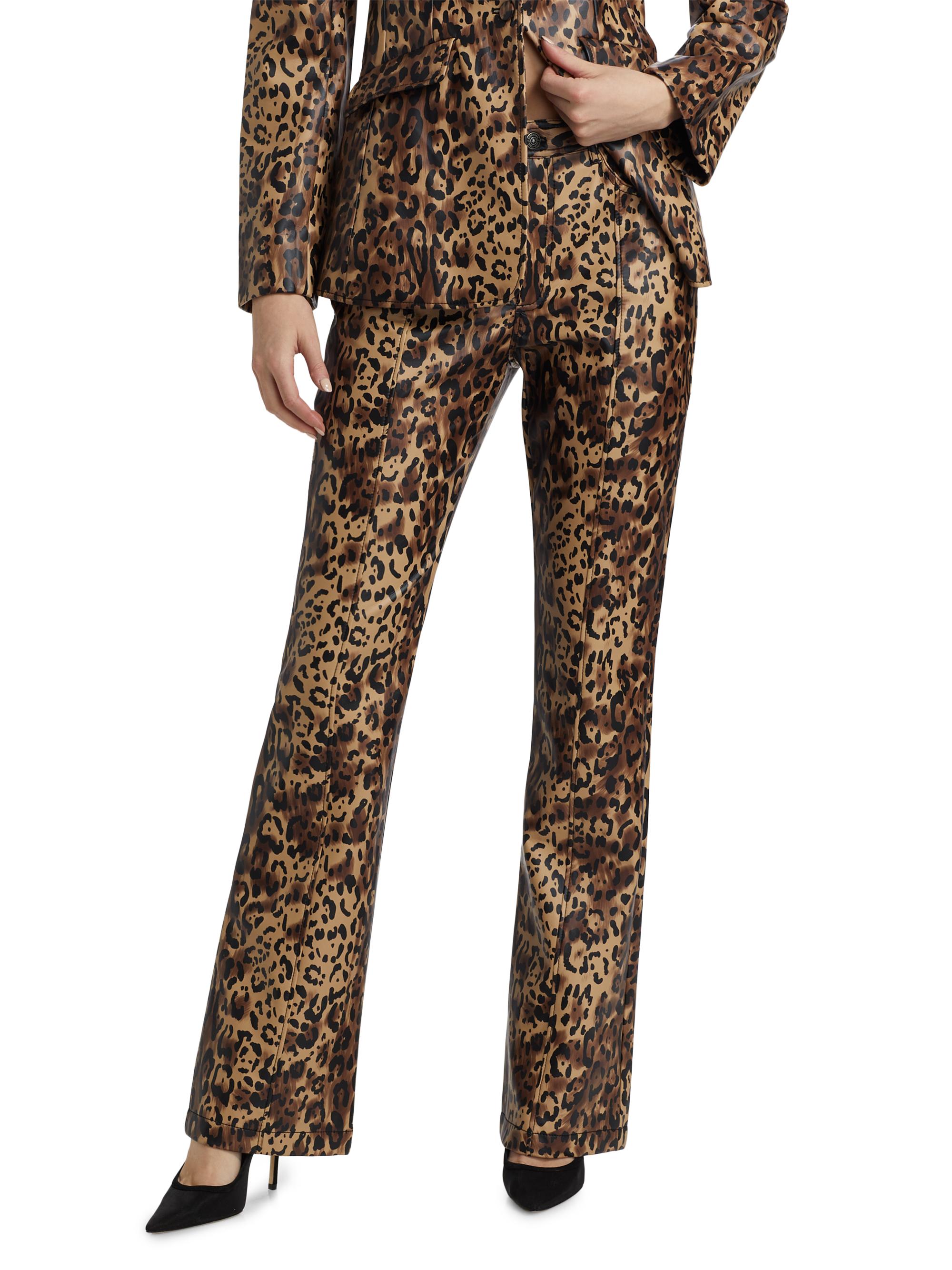 Cinq à Sept Miller Leopard Faux-Leather Pants | Saks Fifth Avenue