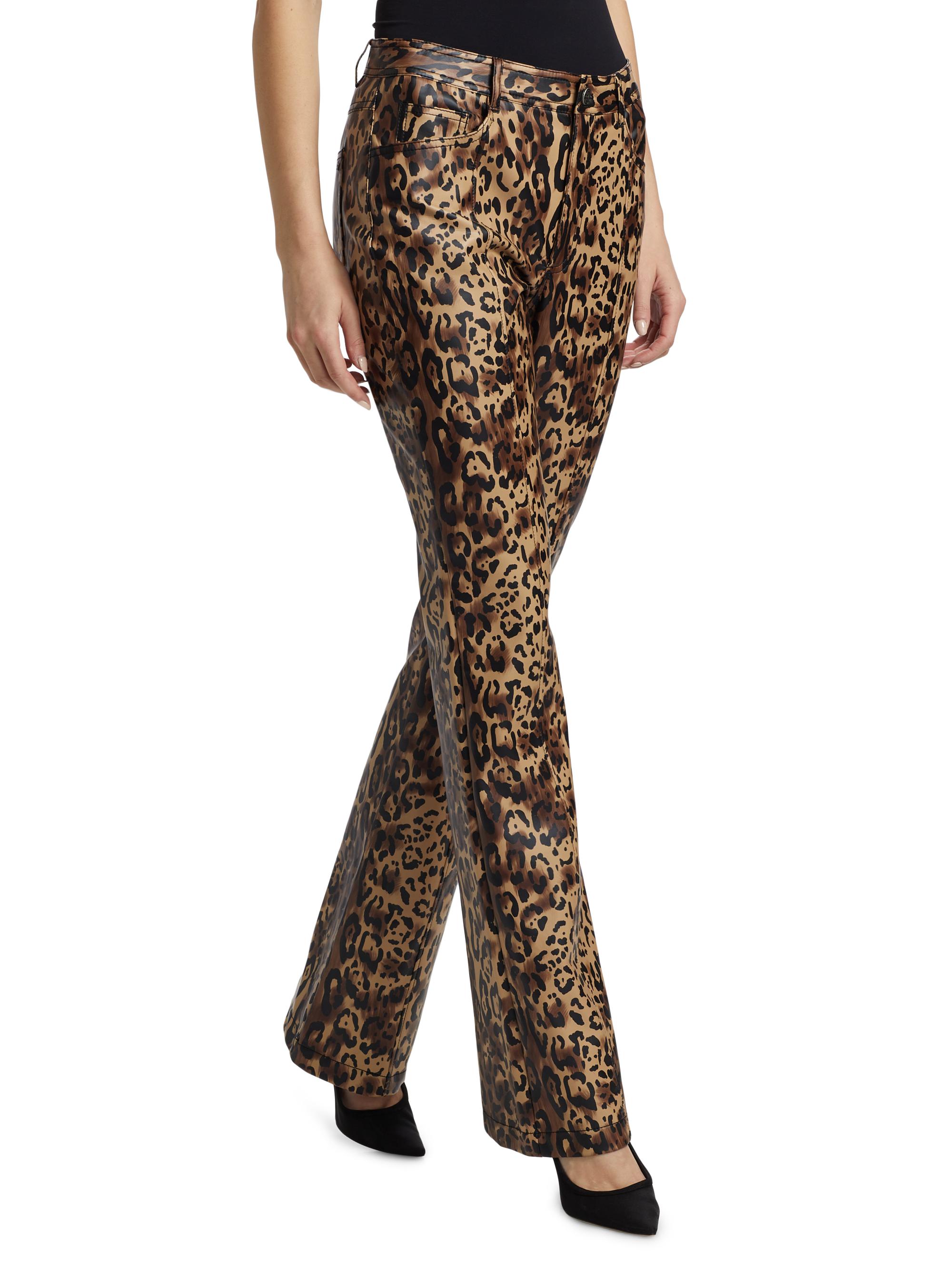 SIMPSOM レザーパンツ M Cinq à Sept Miller Leopard Faux-Leather Pants | Saks Fifth