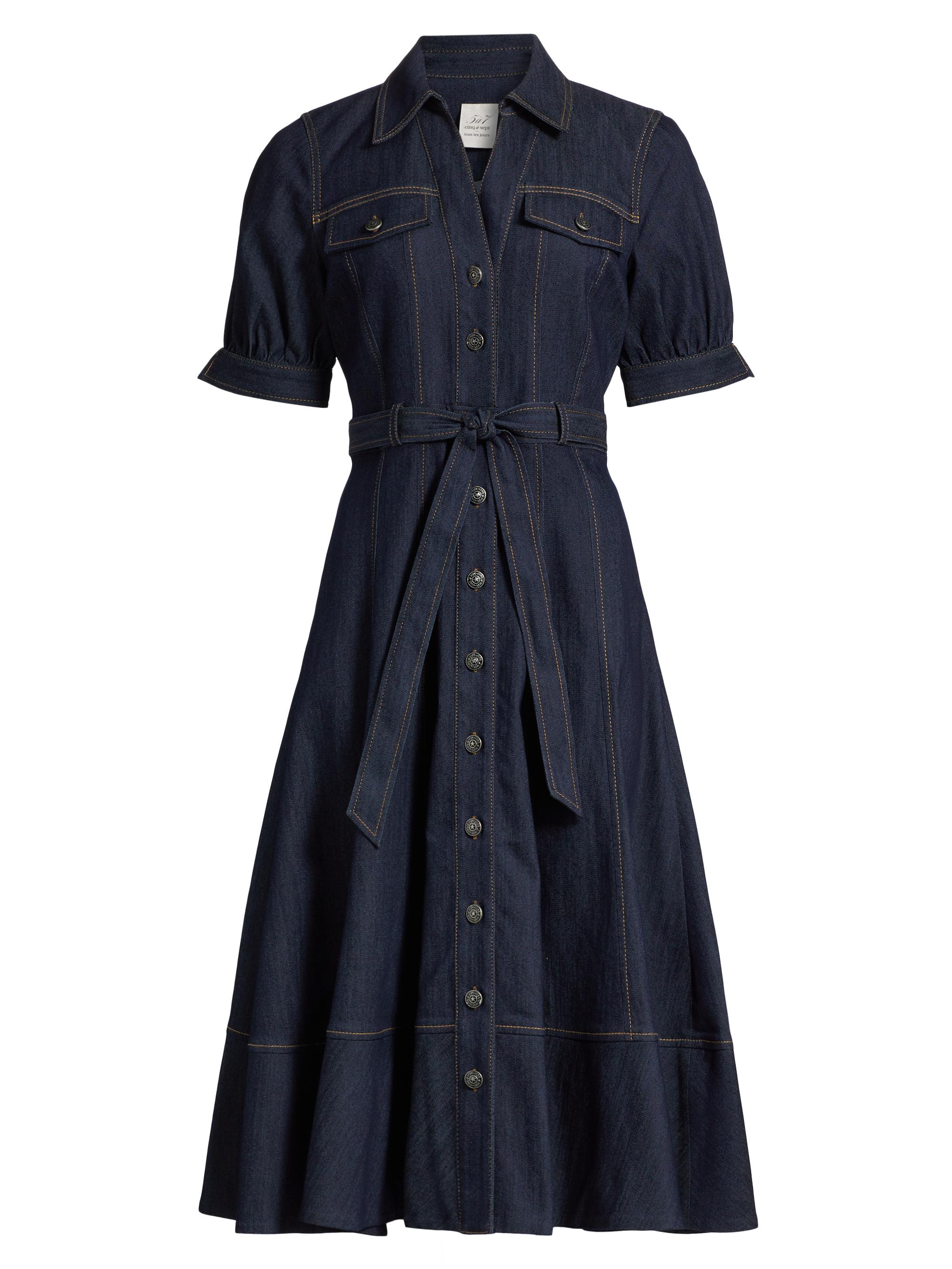 CINQ A SEPT Women's Suzie Denim Tie-Waist Shirtdress - Indigo