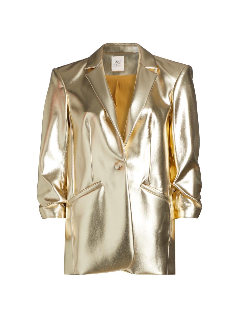 【VIP価格】CHLOE Blazer Jacket Chloe Vintage 90s Heavy Linen Yellow Gold Button Blazer