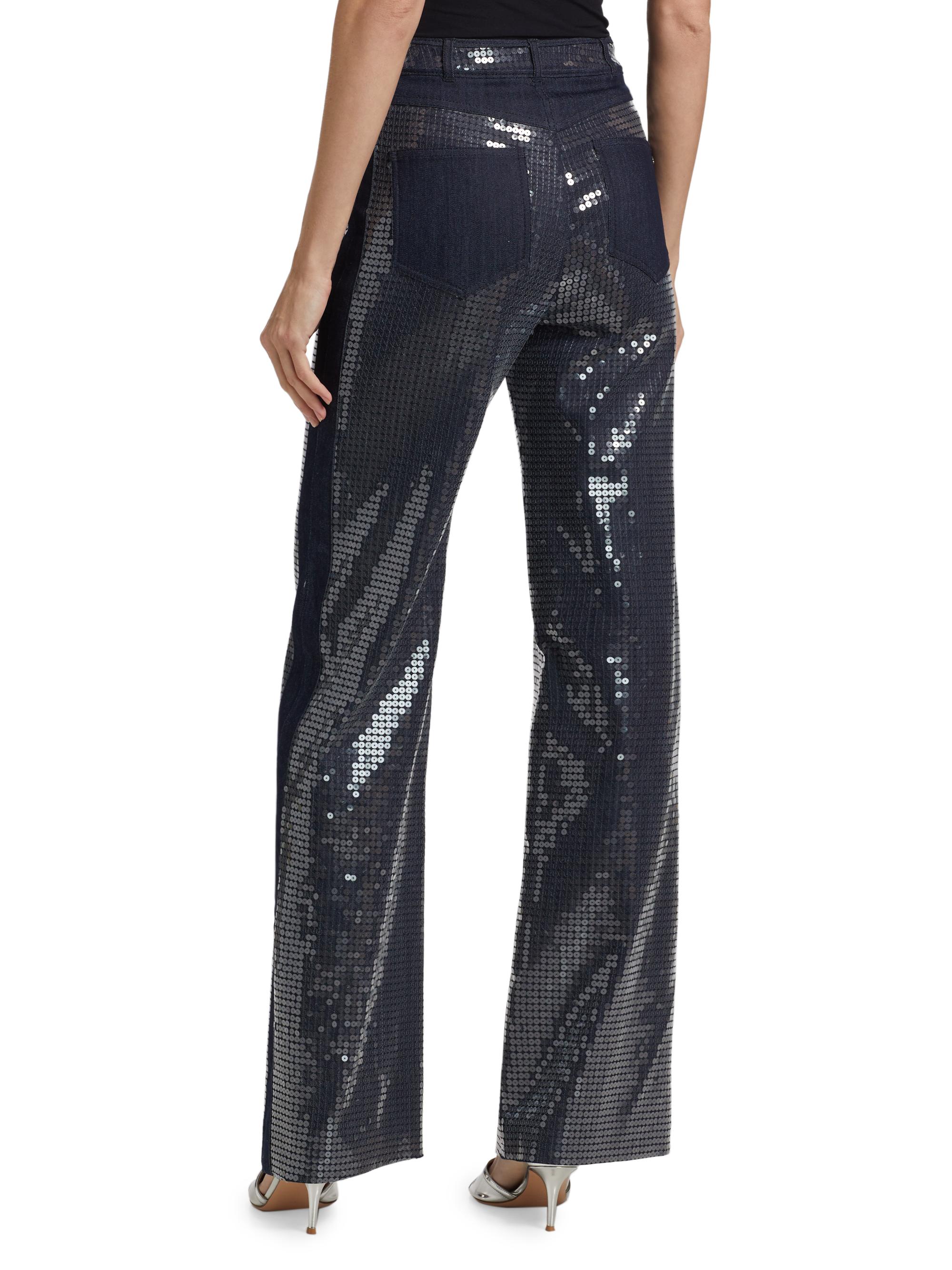 Cinq à Sept Kayle Sequined Denim Straight Pants | Saks Fifth Avenue