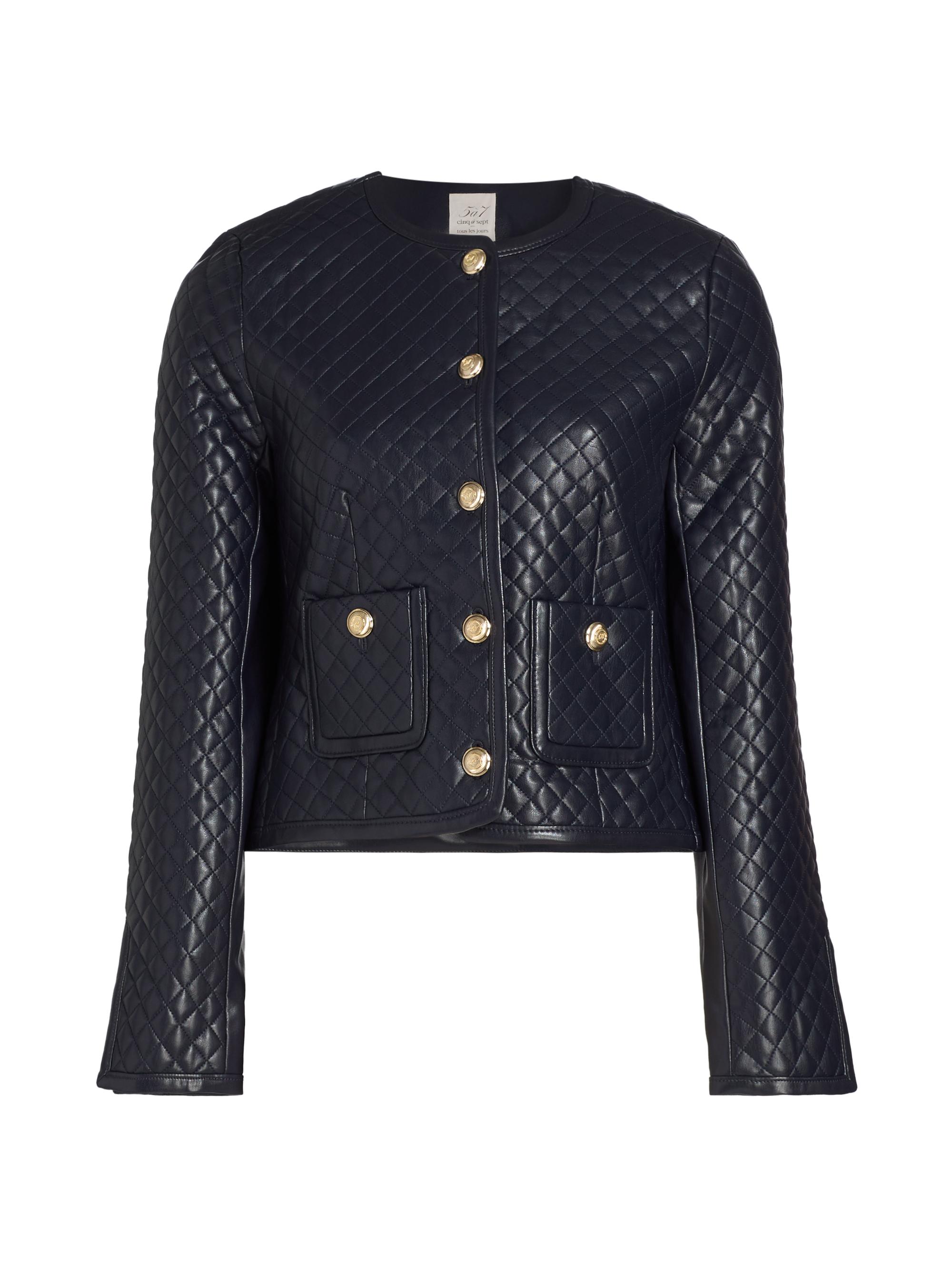Cinq à Sept Women's Brooke Quilted Faux-Leather Jacket - Navy