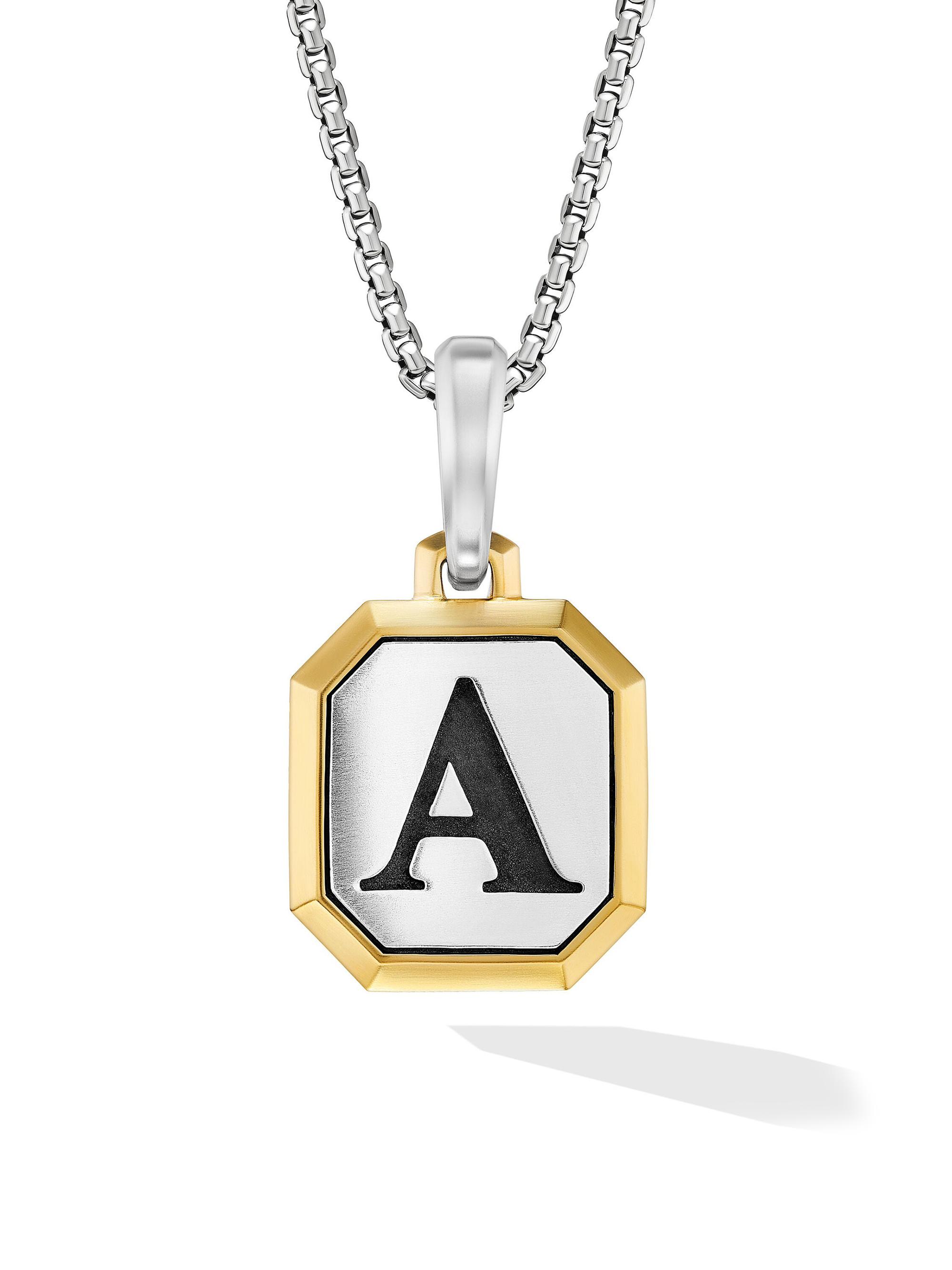 David Yurman Men's Initial Amulet in Sterling Silver - A Silver