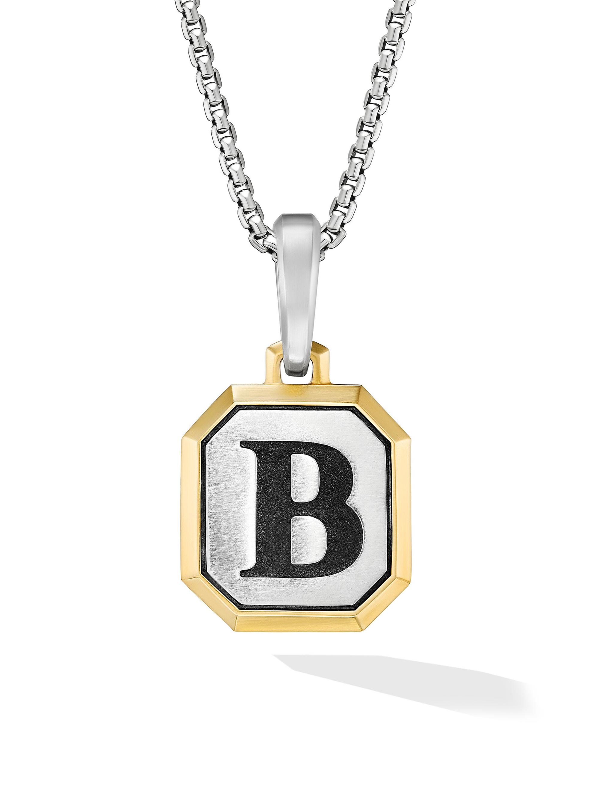 David Yurman Men's Initial Amulet in Sterling Silver - B Silver