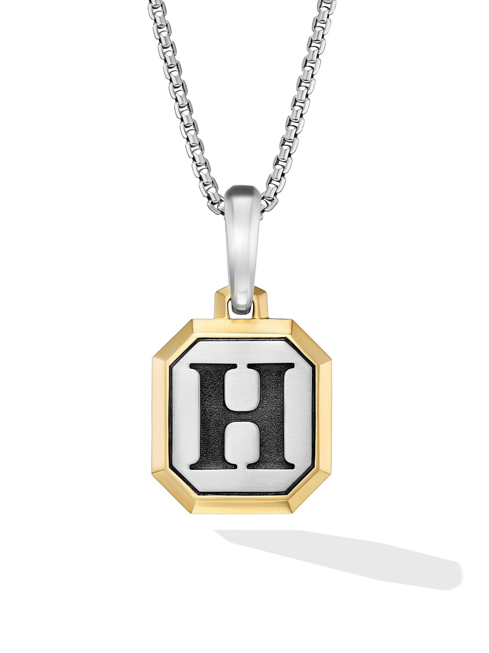 David Yurman Men's Initial Amulet in Sterling Silver - H Silver - Women's Clothing