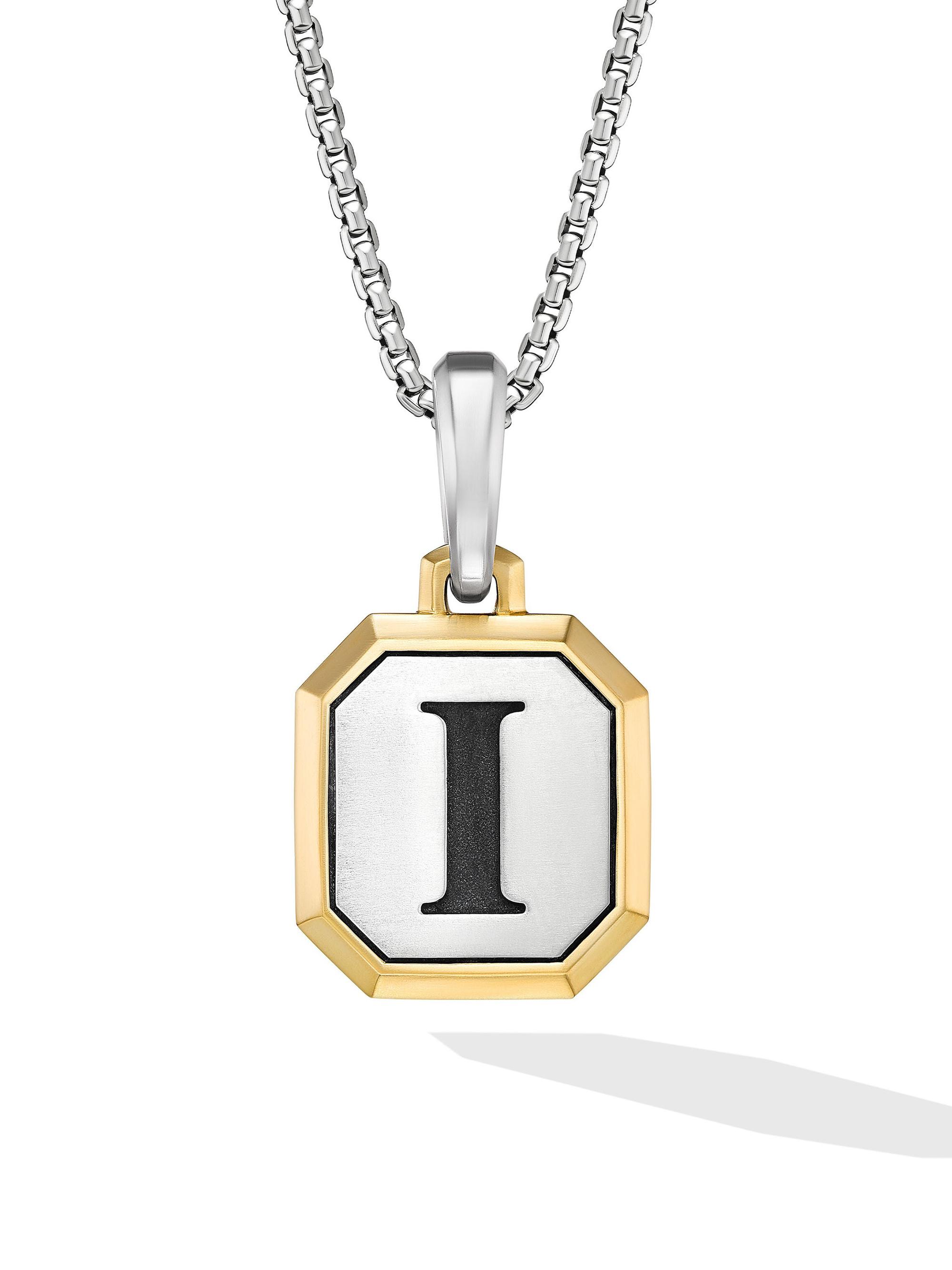 David Yurman Men's Initial Amulet in Sterling Silver - I Silver