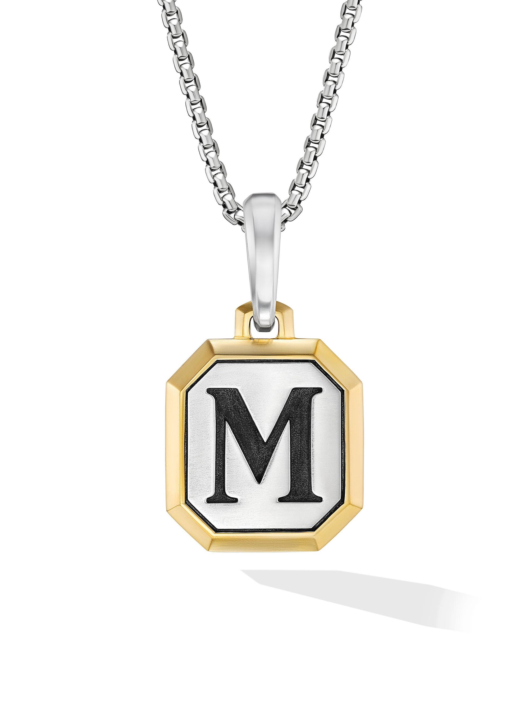David Yurman en's Initial Amulet in Sterling Silver Silver