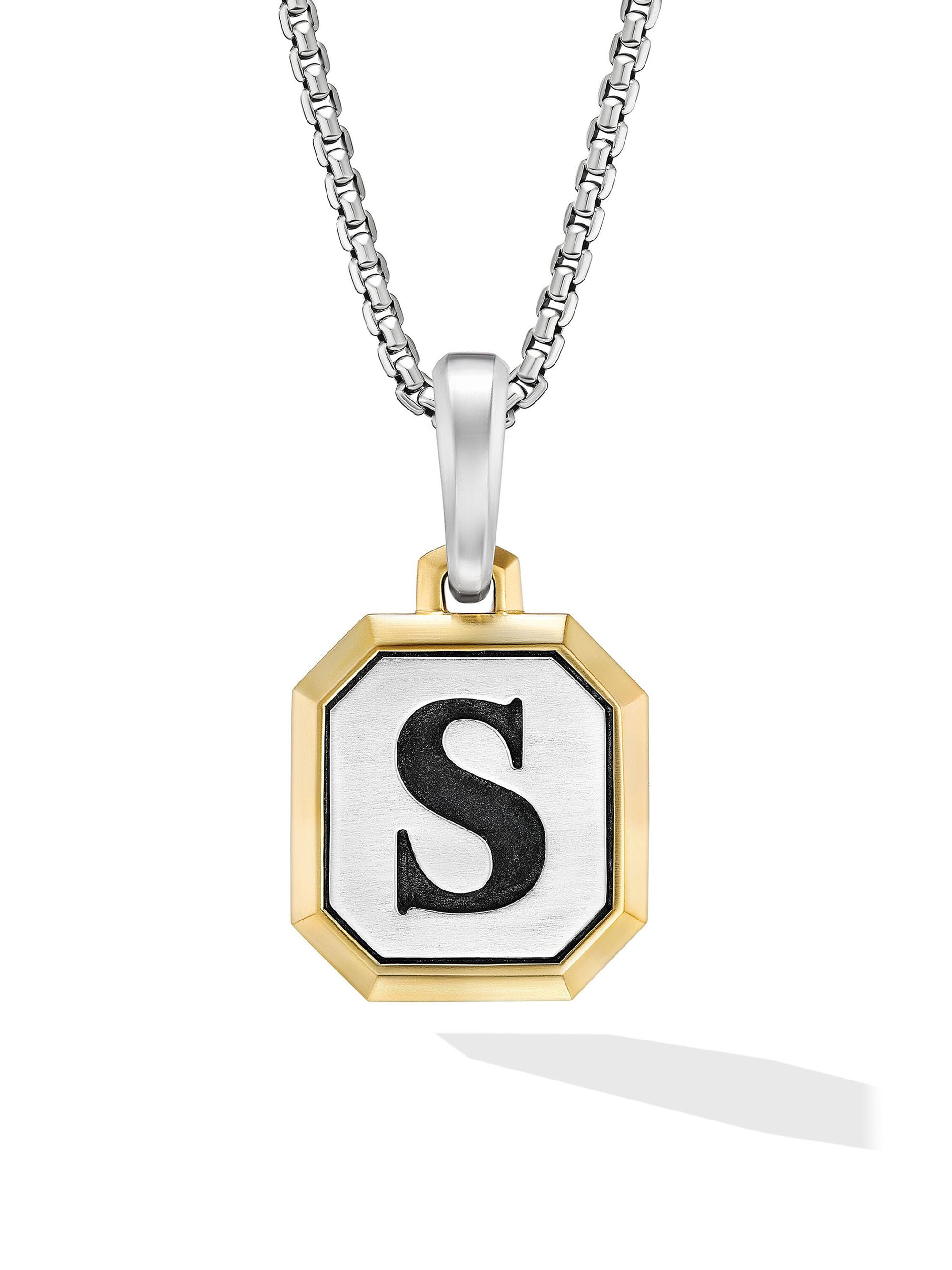 David Yurman Men's Initial Amulet in terling ilver ilver