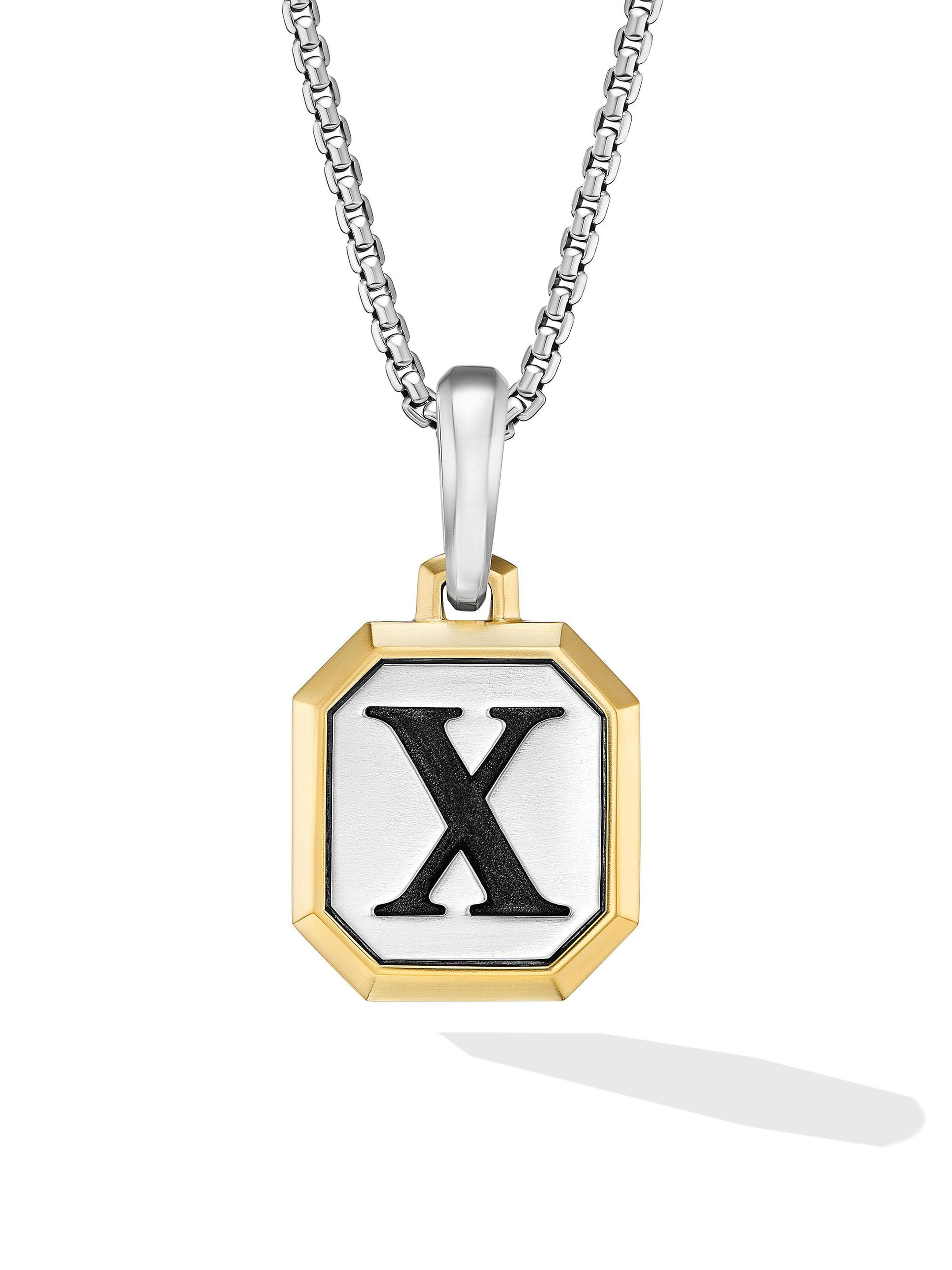 David Yurman Men's Initial Amulet in Sterling Silver - X Silver