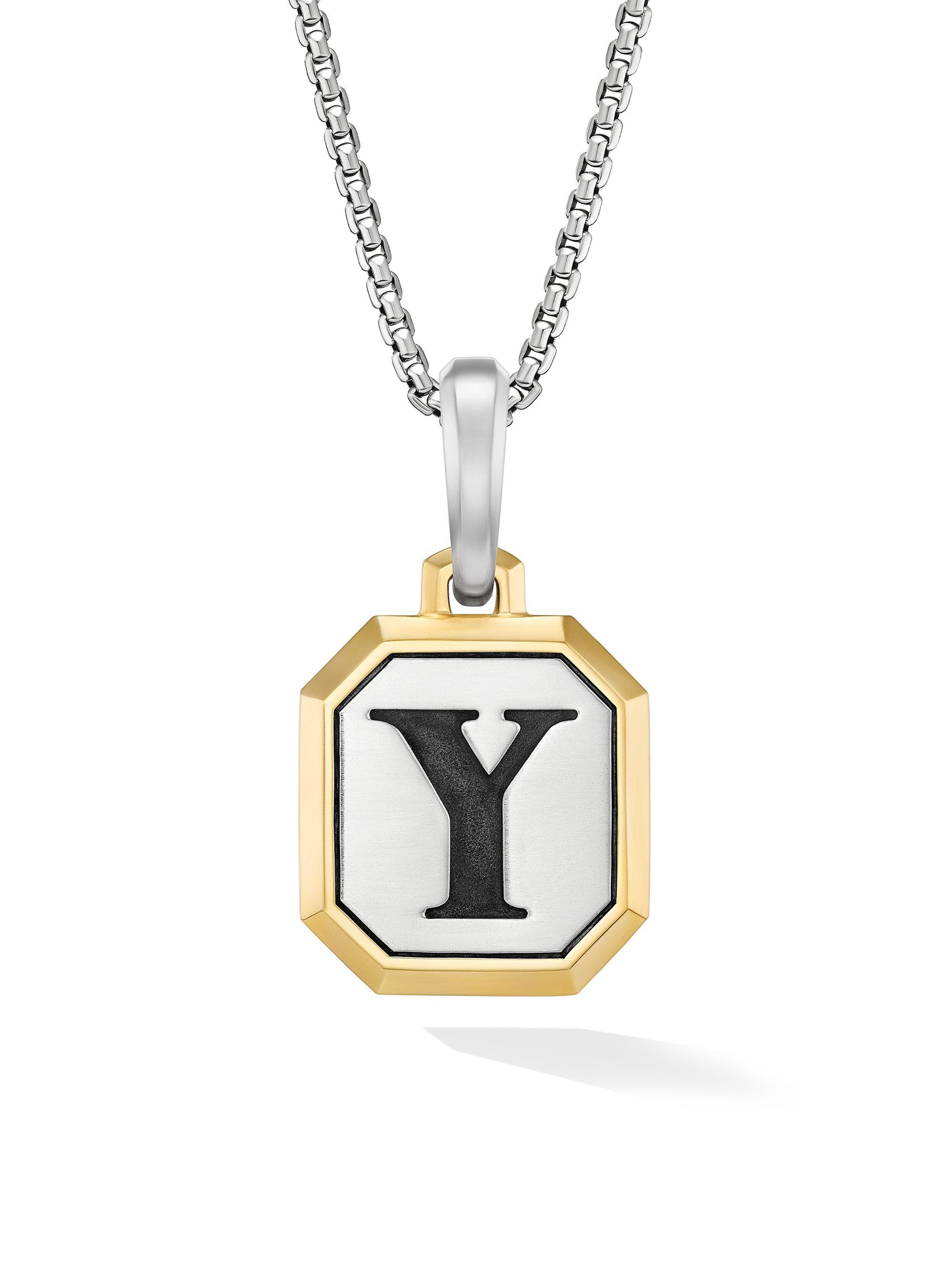 David Yurman Men's Initial Amulet in Sterling Silver - Y Silver