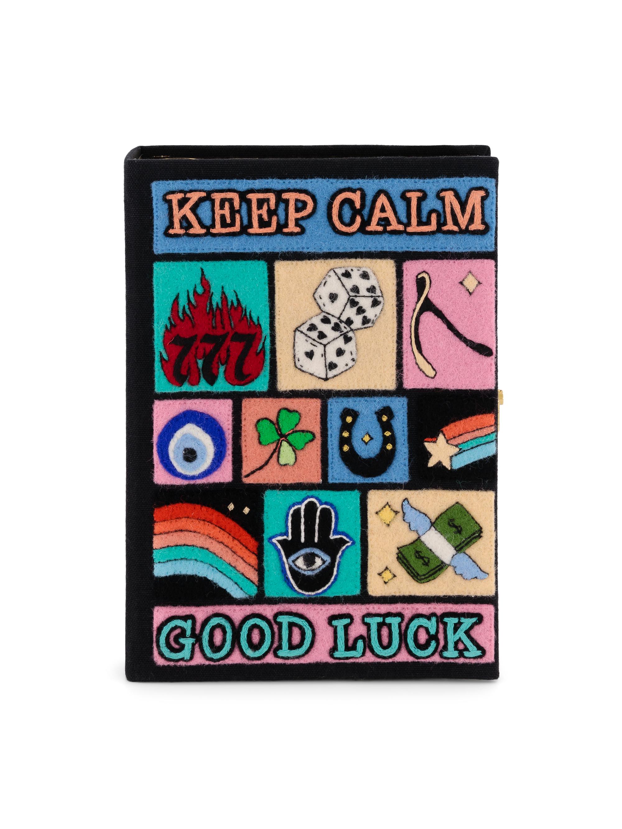 Olympia Le Tan Women's Keep Calm Embroidered Book Clutch - Black