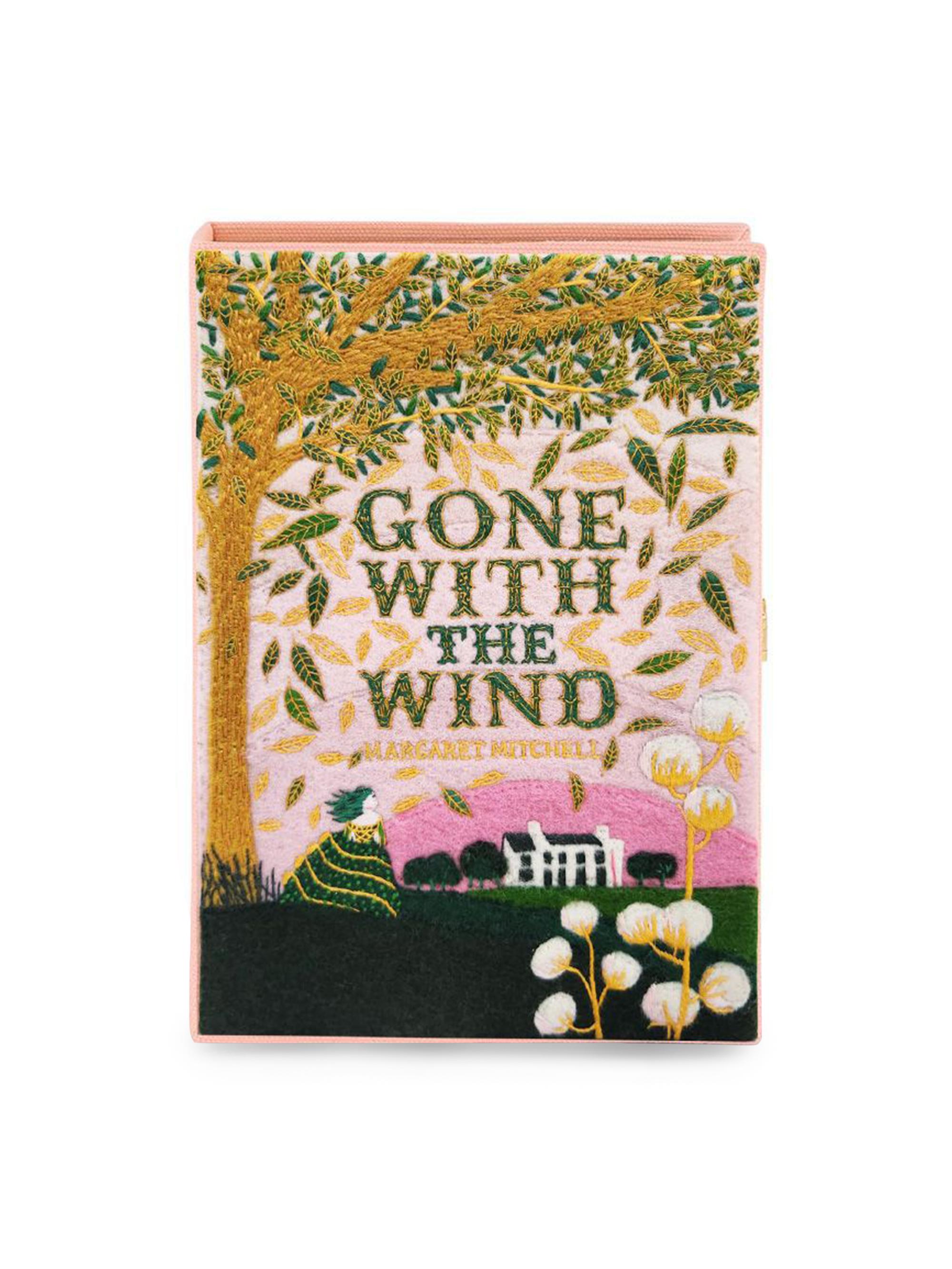 Olympia Le Tan Women's Classics Gone With the Wind Hand-Embroidered Book Clutch - Rose