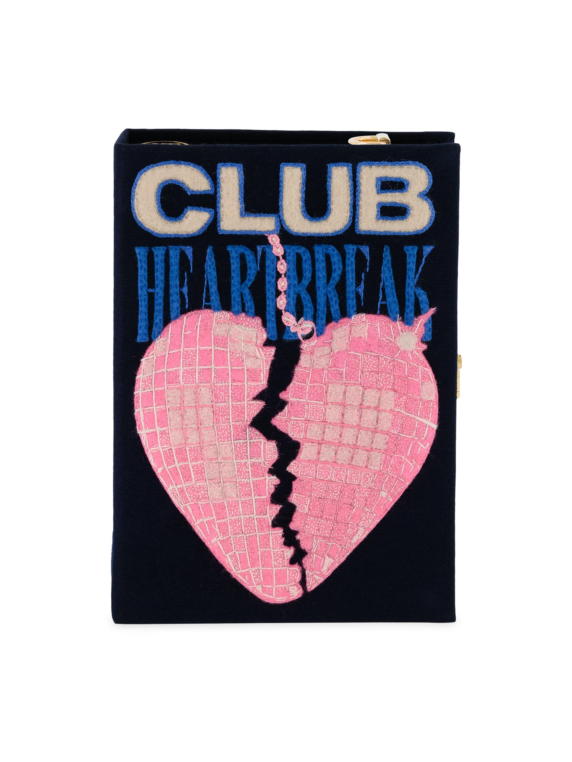 Olympia Le Tan Women's Disco Heartbreak Embroidered Book Clutch - Black