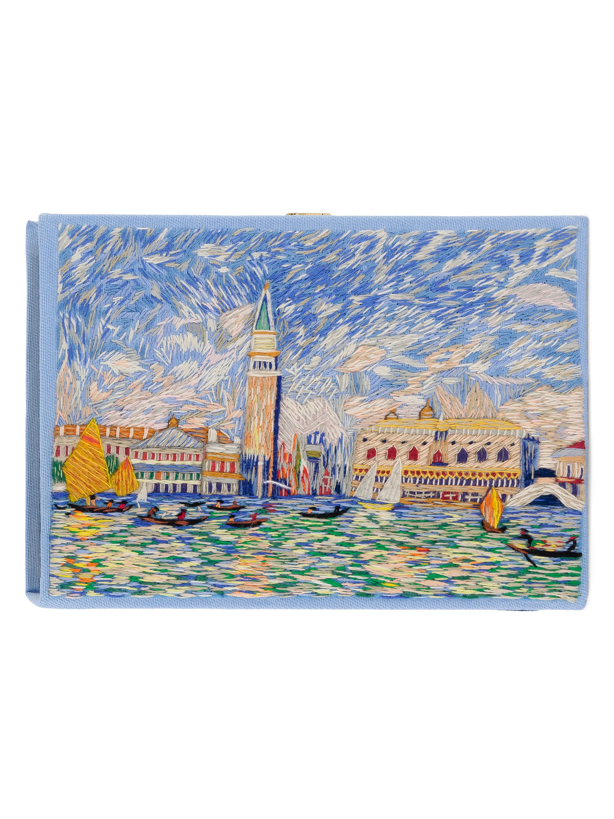 Olympia Le Tan Women's Renoir Venice Embroidered Book Clutch - Blue Multi