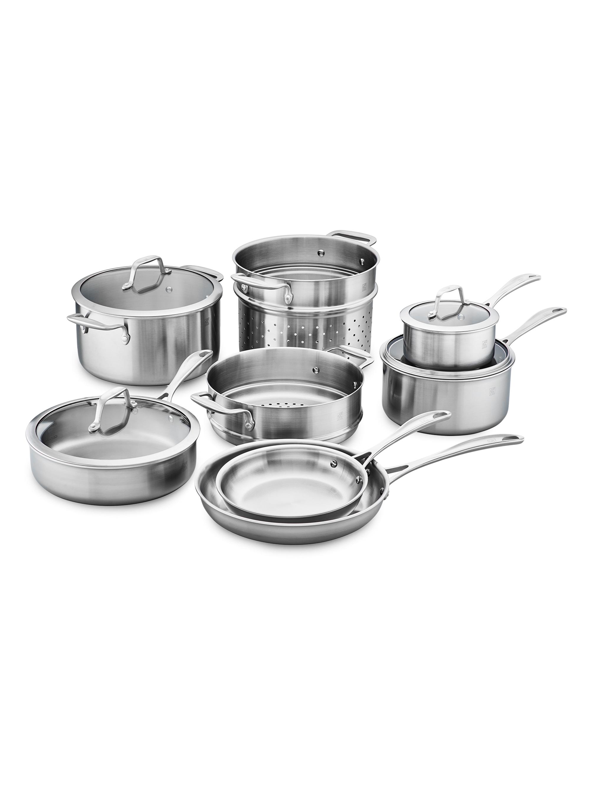 ZWILLING J.A. Henckels Spirit 3 Ply 12 Piece Stainless Steel Cookware Set - Stainless Steel