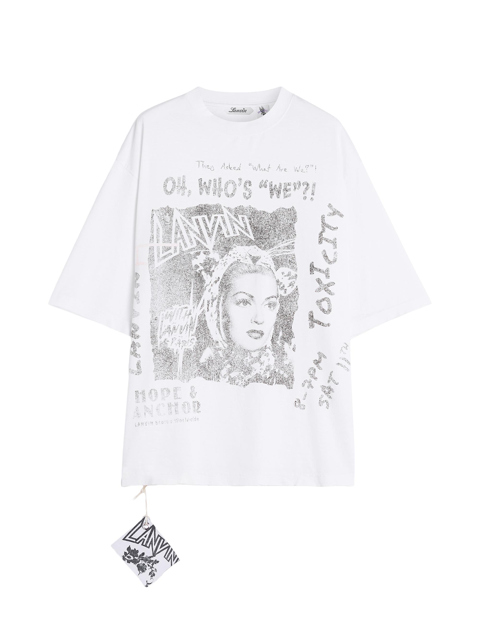 Lanvin Men's  x Future Unisex Loose-Fit Printed T-Shirt - White Mustang