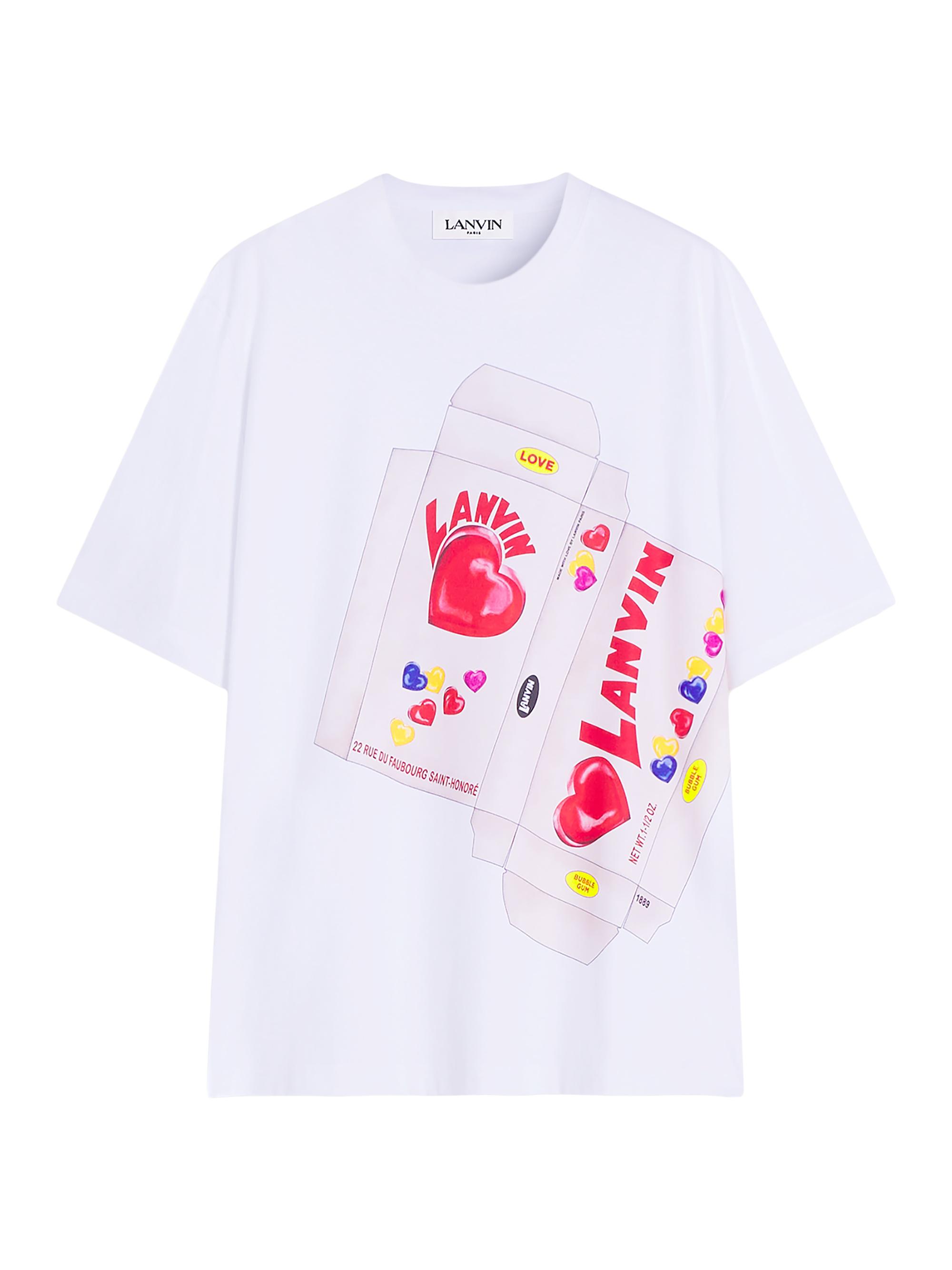 Lanvin Men's  Candy Print Straight Fit T-Shirt - Optic White