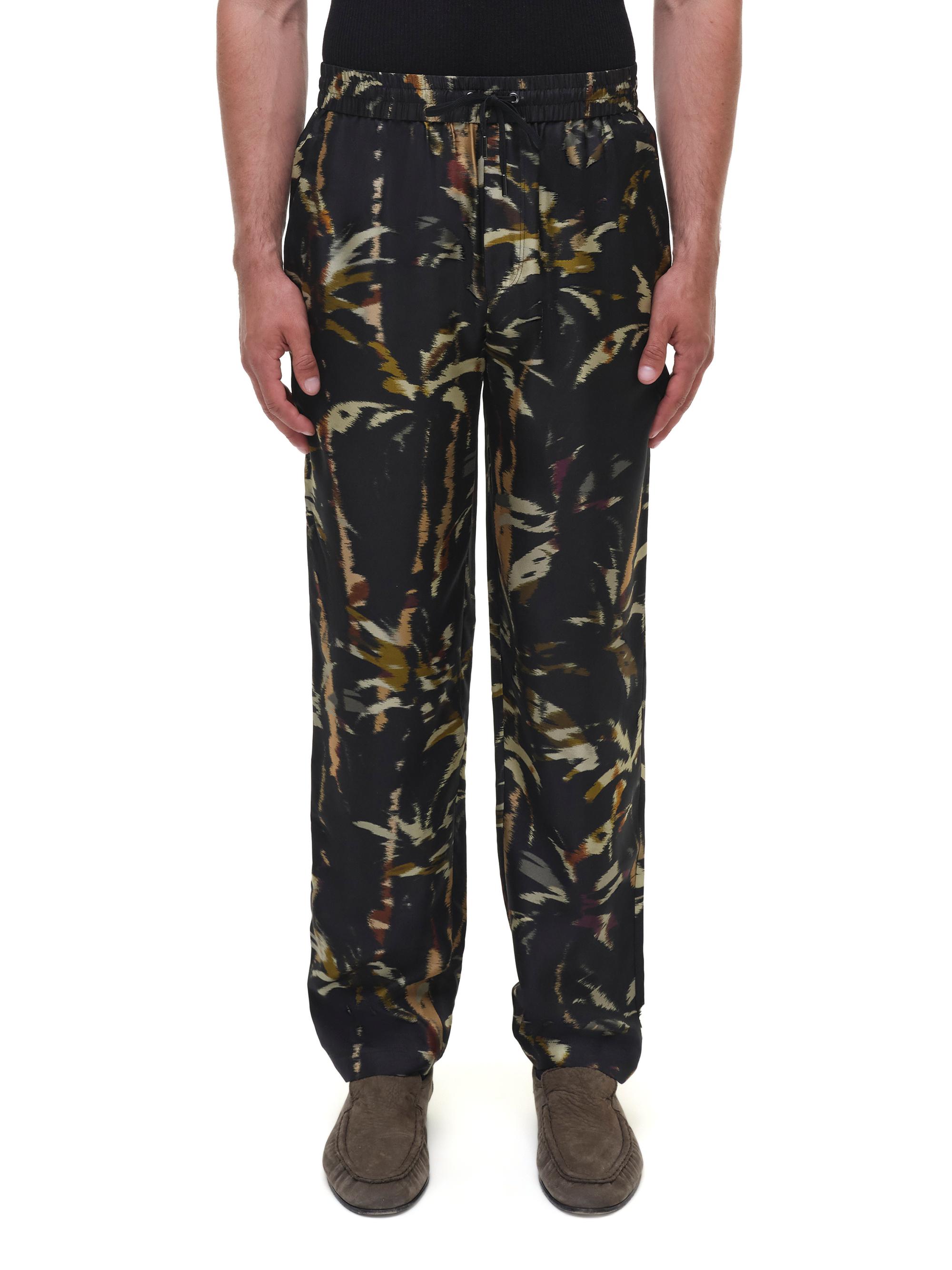 SIMKHAI Men's Allister Silk Pants - Windswept Palm Print