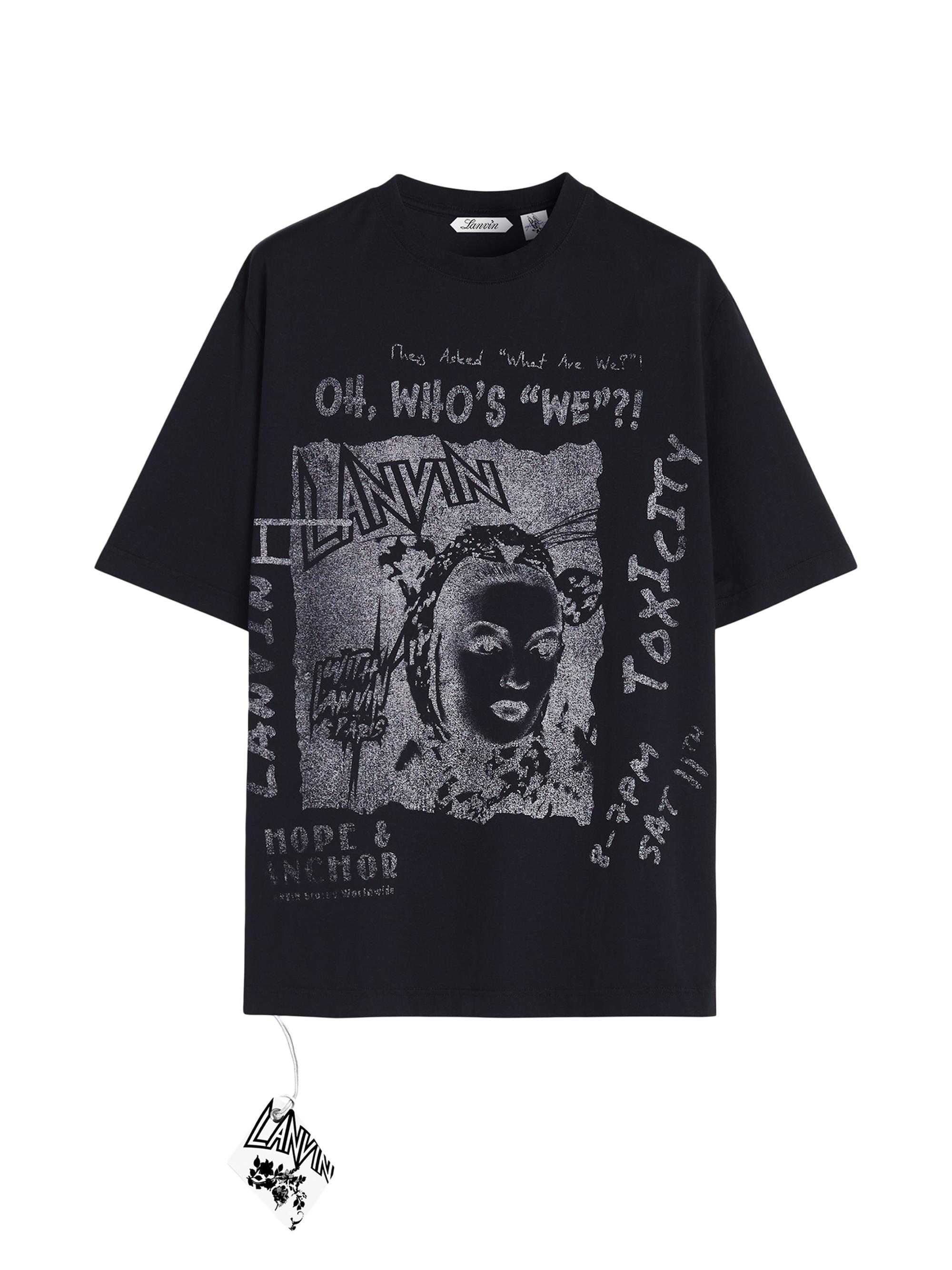 Lanvin Men's  x Future Unisex Classic Printed T-Shirt - Black