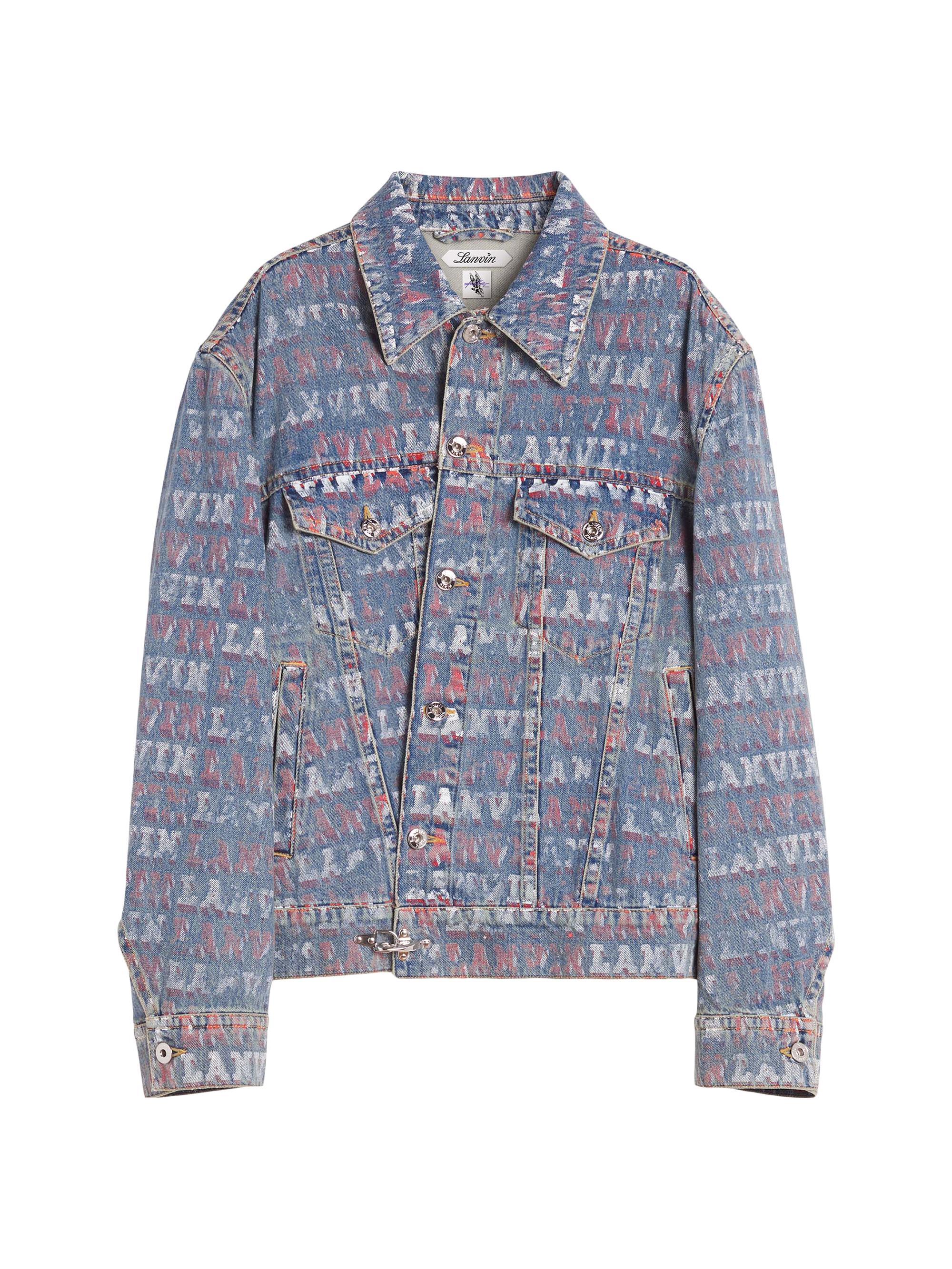 Lanvin Men's  x Future Unisex Asymmetrical Printed Jacket - Light Blue