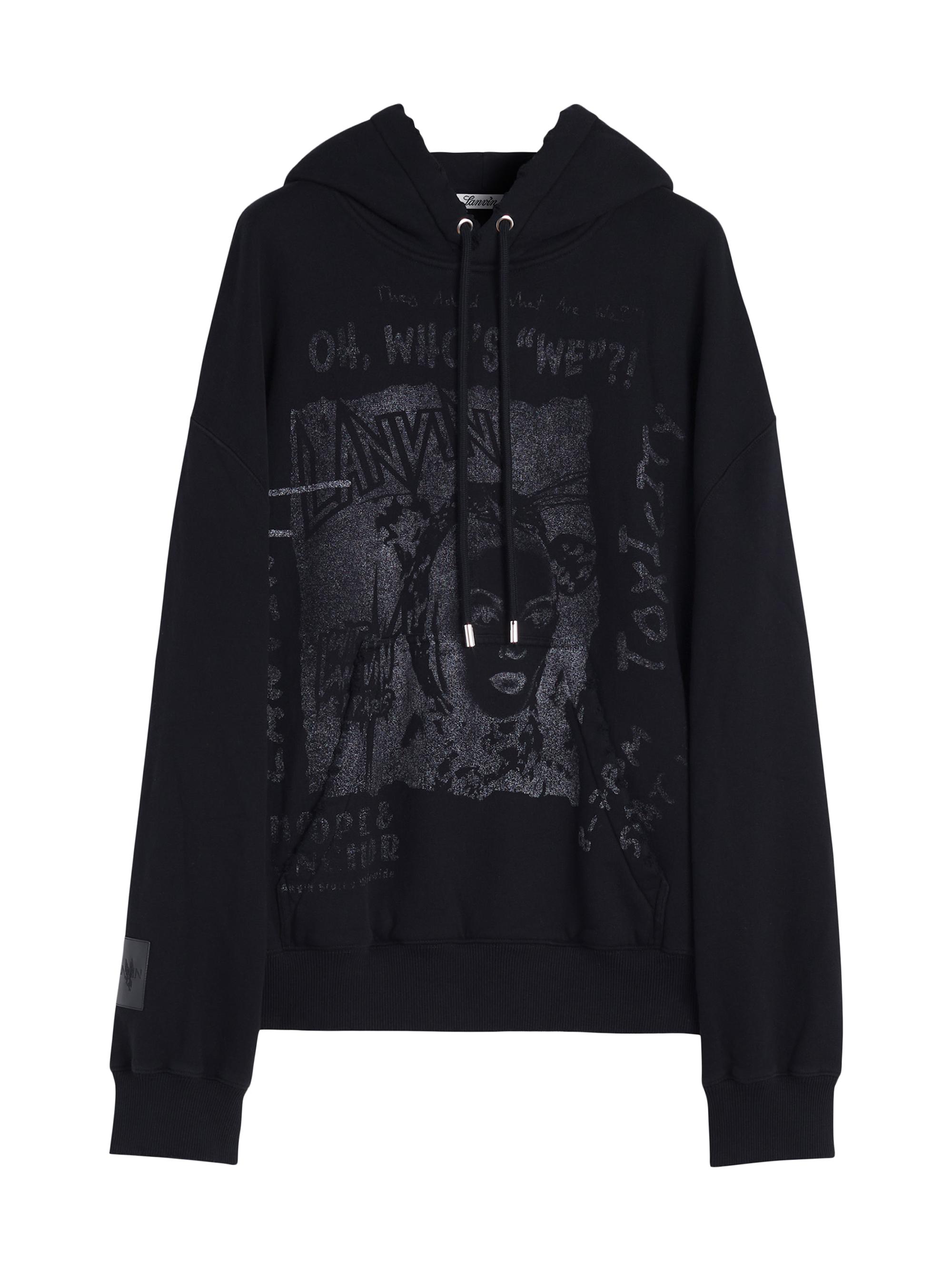 Lanvin Men's  x Future Unisex Loose-Fit Printed Hoodie - Black