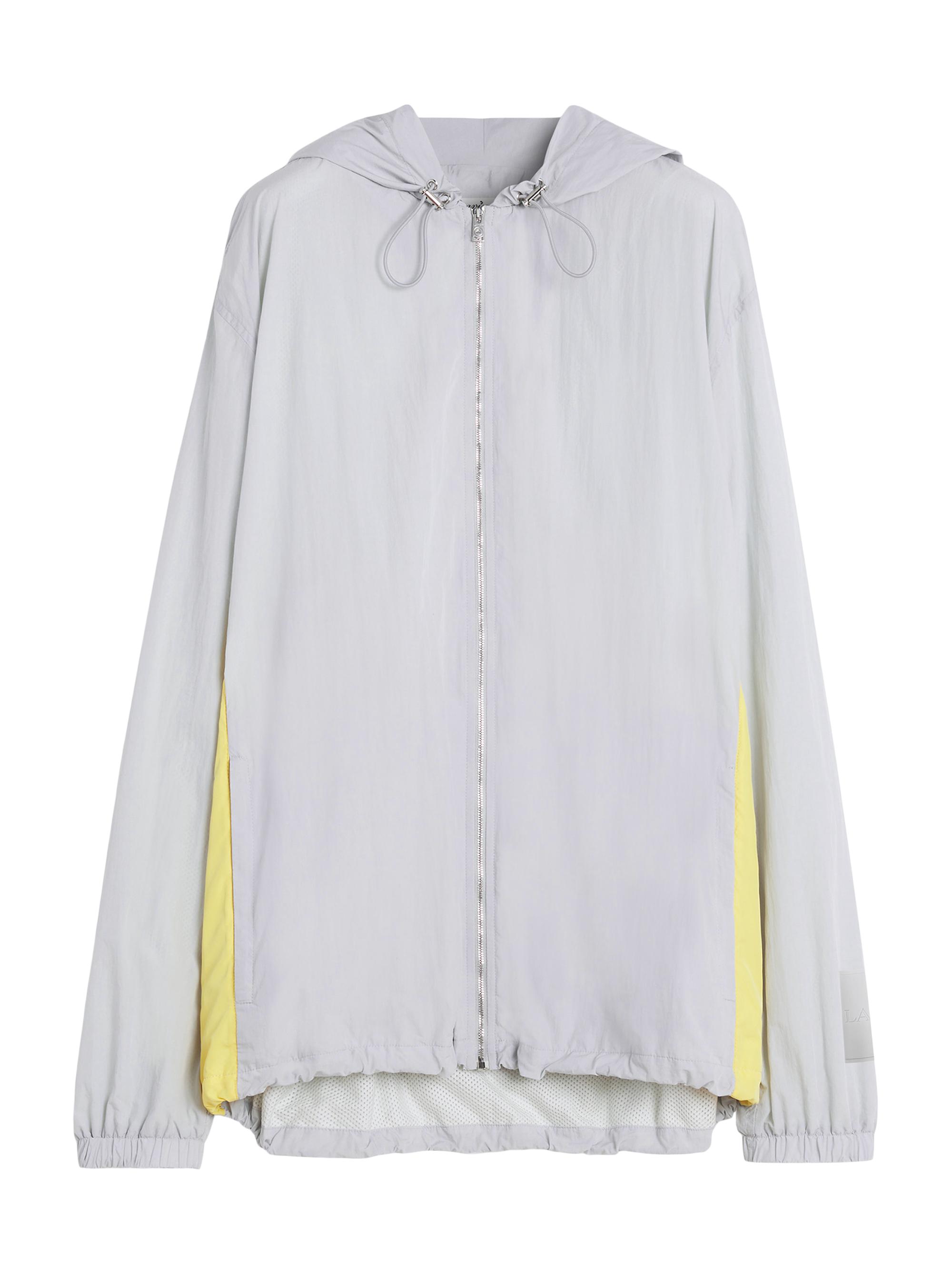 Lanvin Men's  x Future Unisex Zipped Hoodie with Contrasting Stripes - Eagle Grey