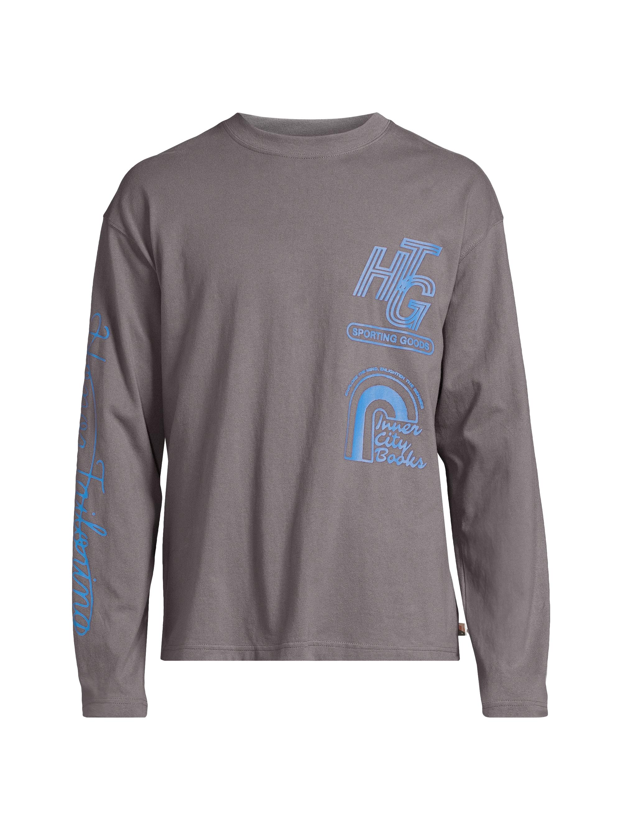 Honor The Gift Men's Mall Logo Cotton Crewneck T-Shirt - Grey