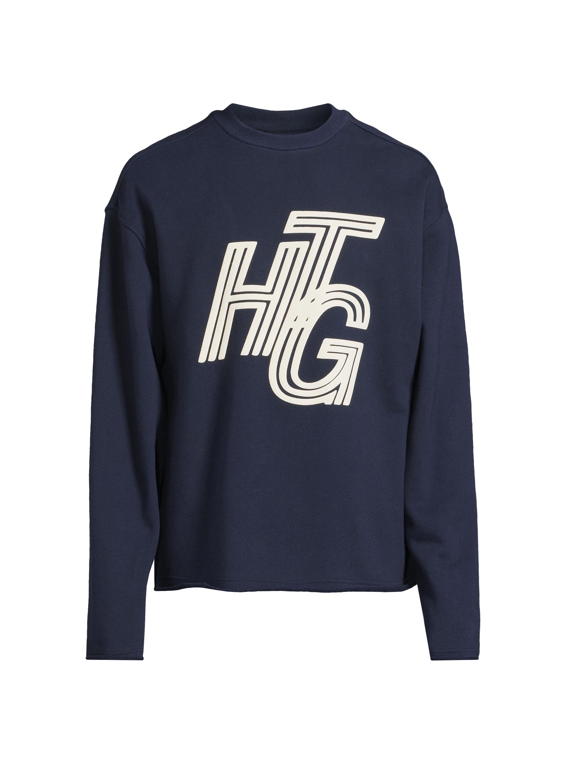 Honor The Gift Men's Terry Logo Cotton Crewneck Sweatshirt - Blue
