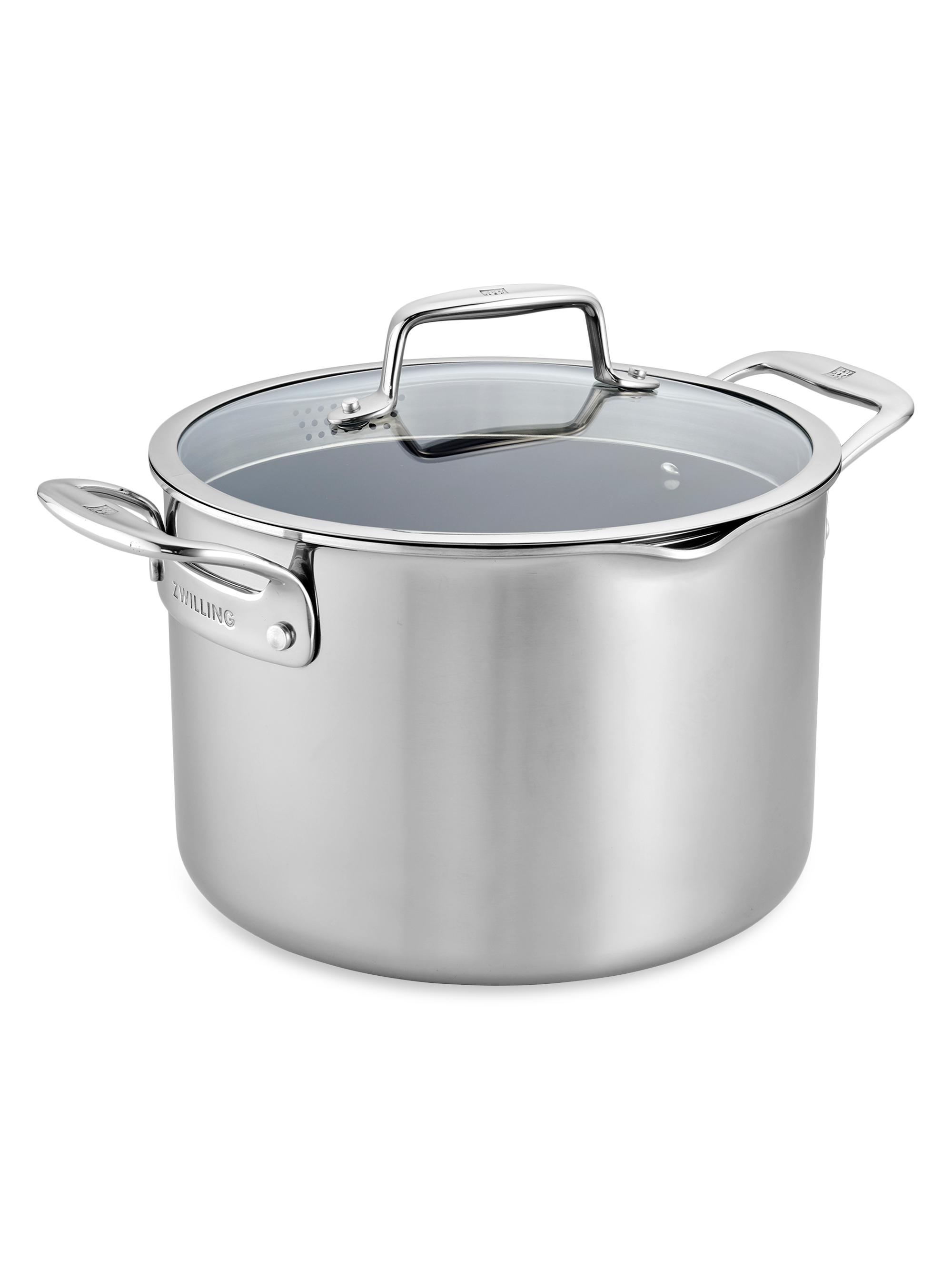 ZWILLING J.A. Henckels Clad CFX 8 Quart Stainless Steel Ceramic Nonstick Stock Pot - Stainless Steel