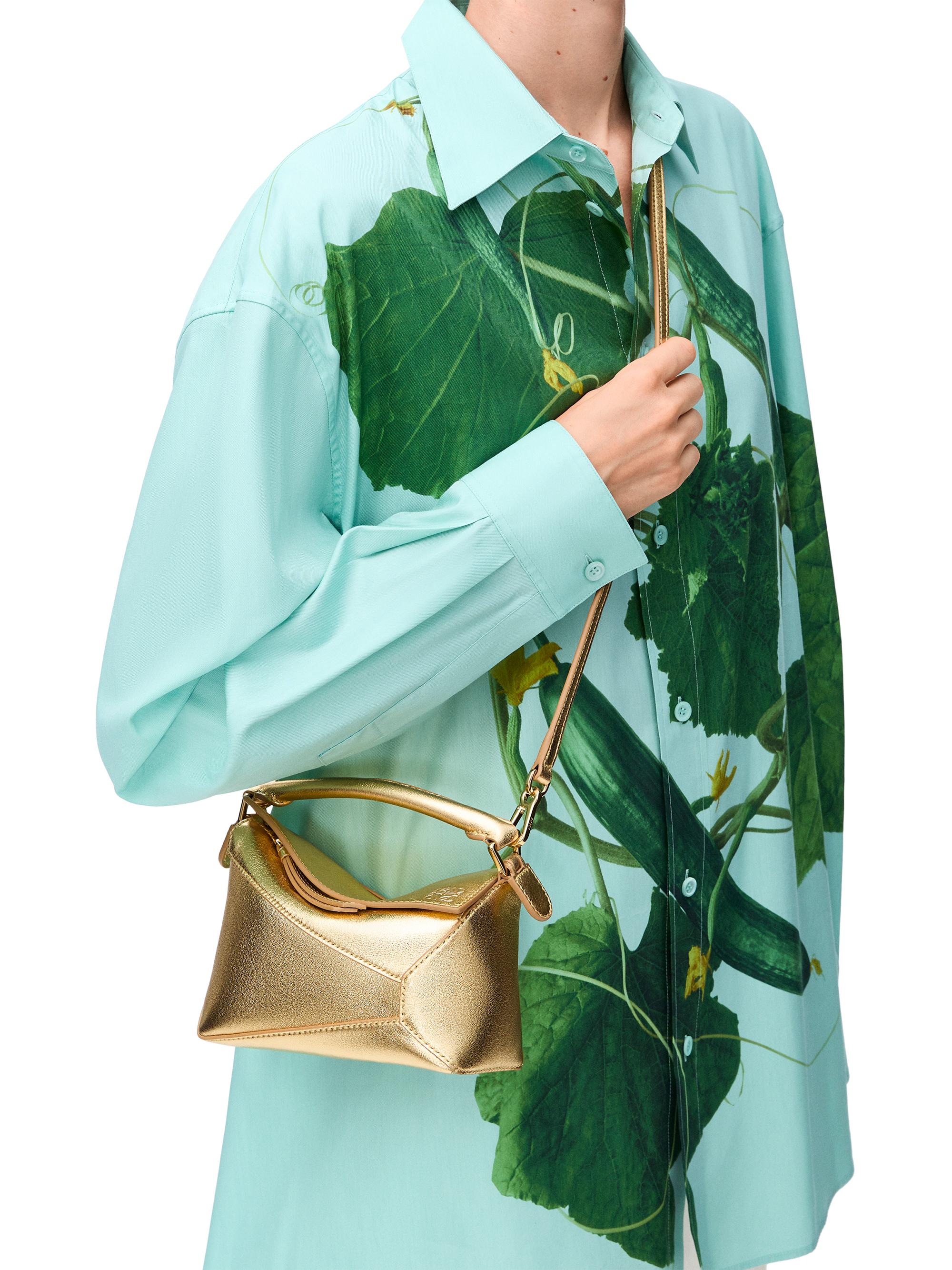 LOEWE Mini Puzzle Edge Metallic Leather Bag | Saks Fifth Avenue