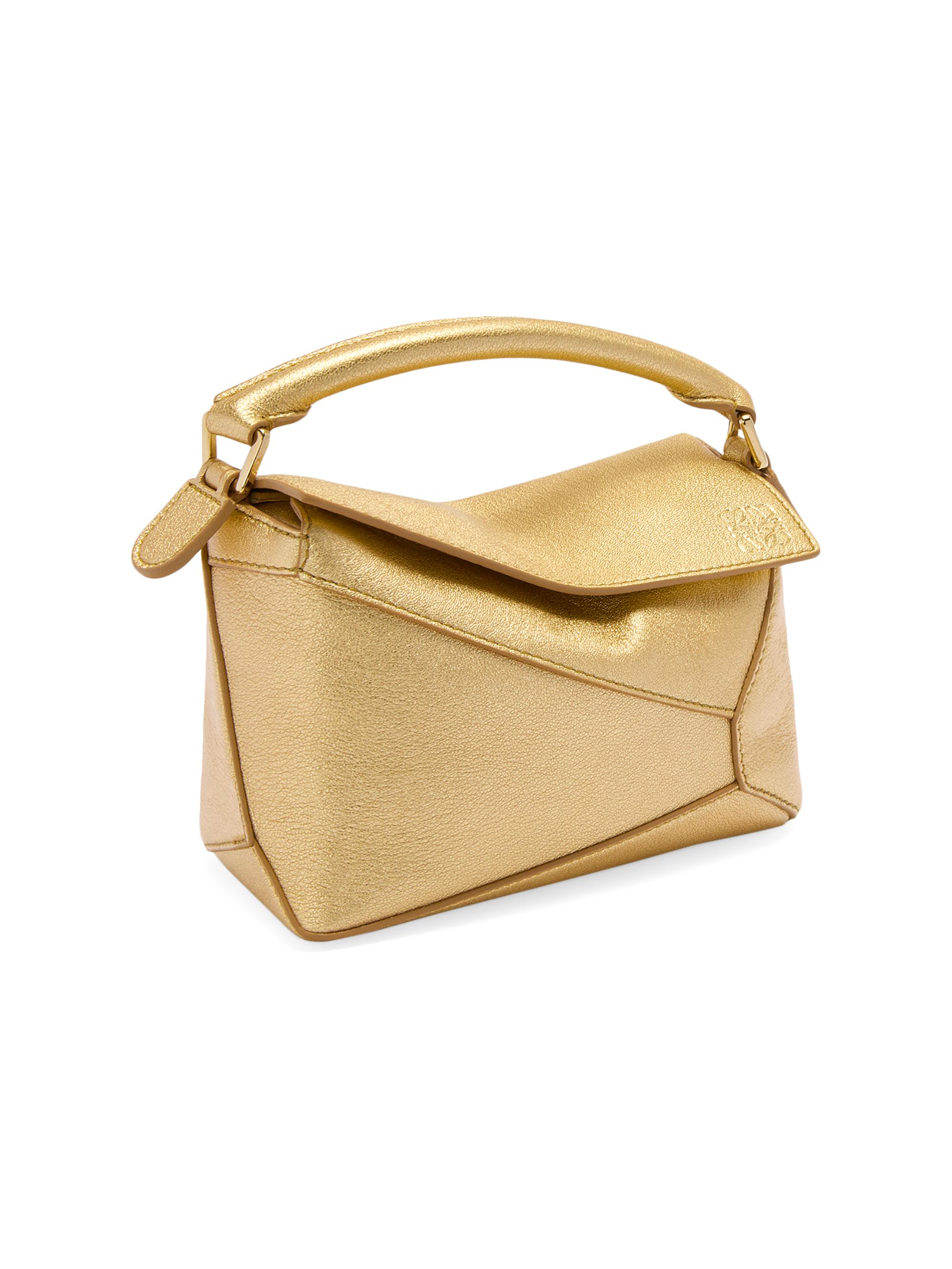 LOEWE Mini Puzzle Edge Metallic Leather Bag | Saks Fifth Avenue