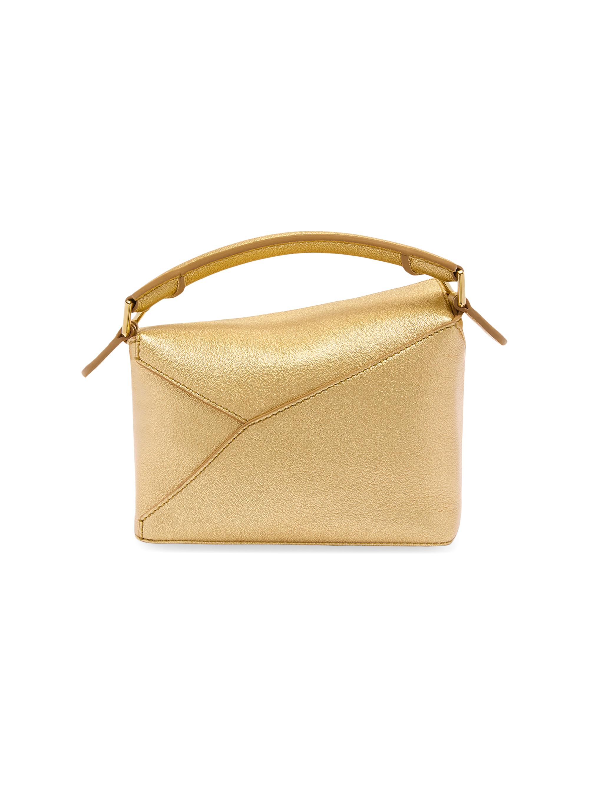 LOEWE Mini Puzzle Edge Metallic Leather Bag | Saks Fifth Avenue