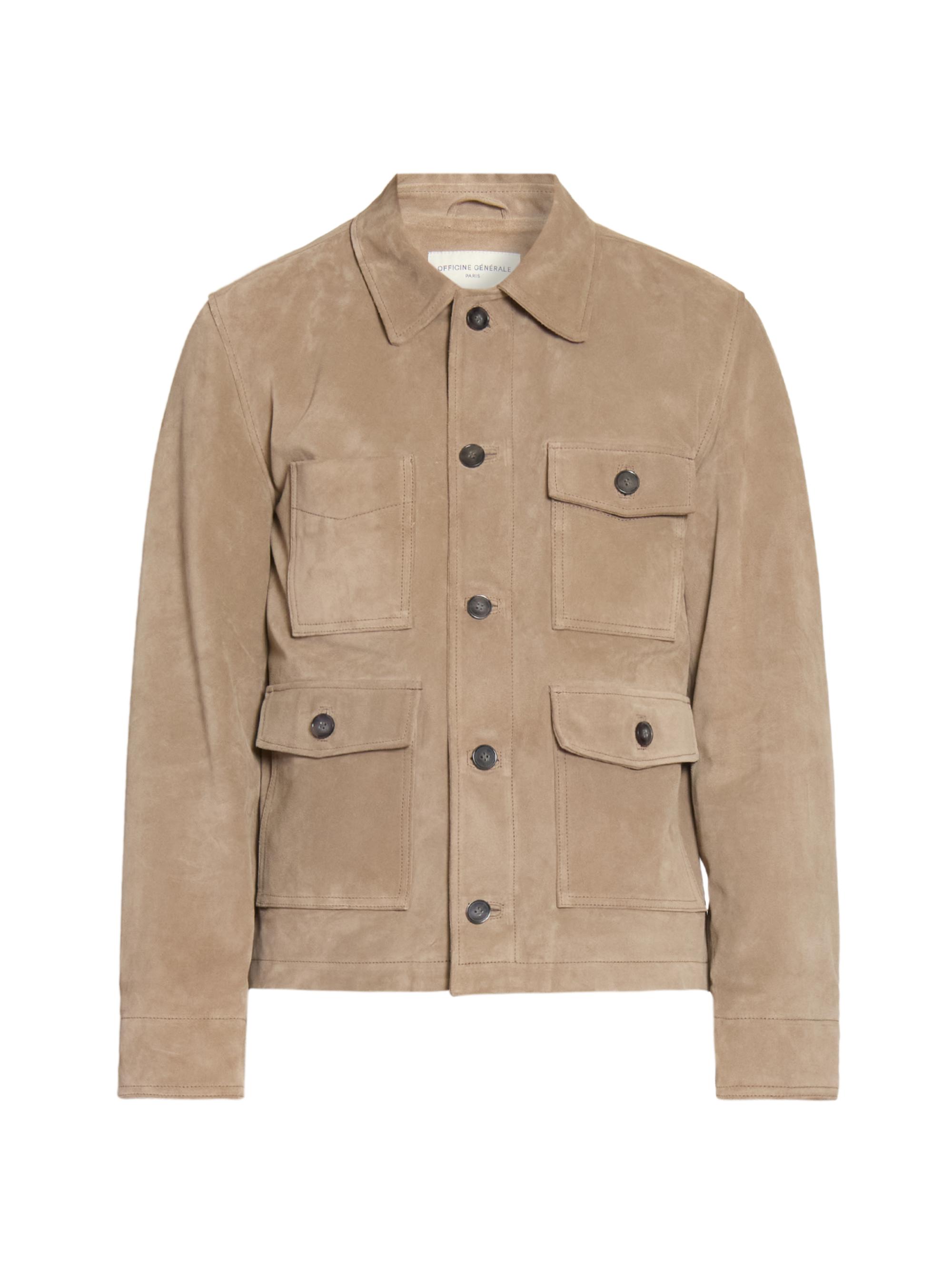 Officine Générale Men's Elvis Suede Jacket - Taupe