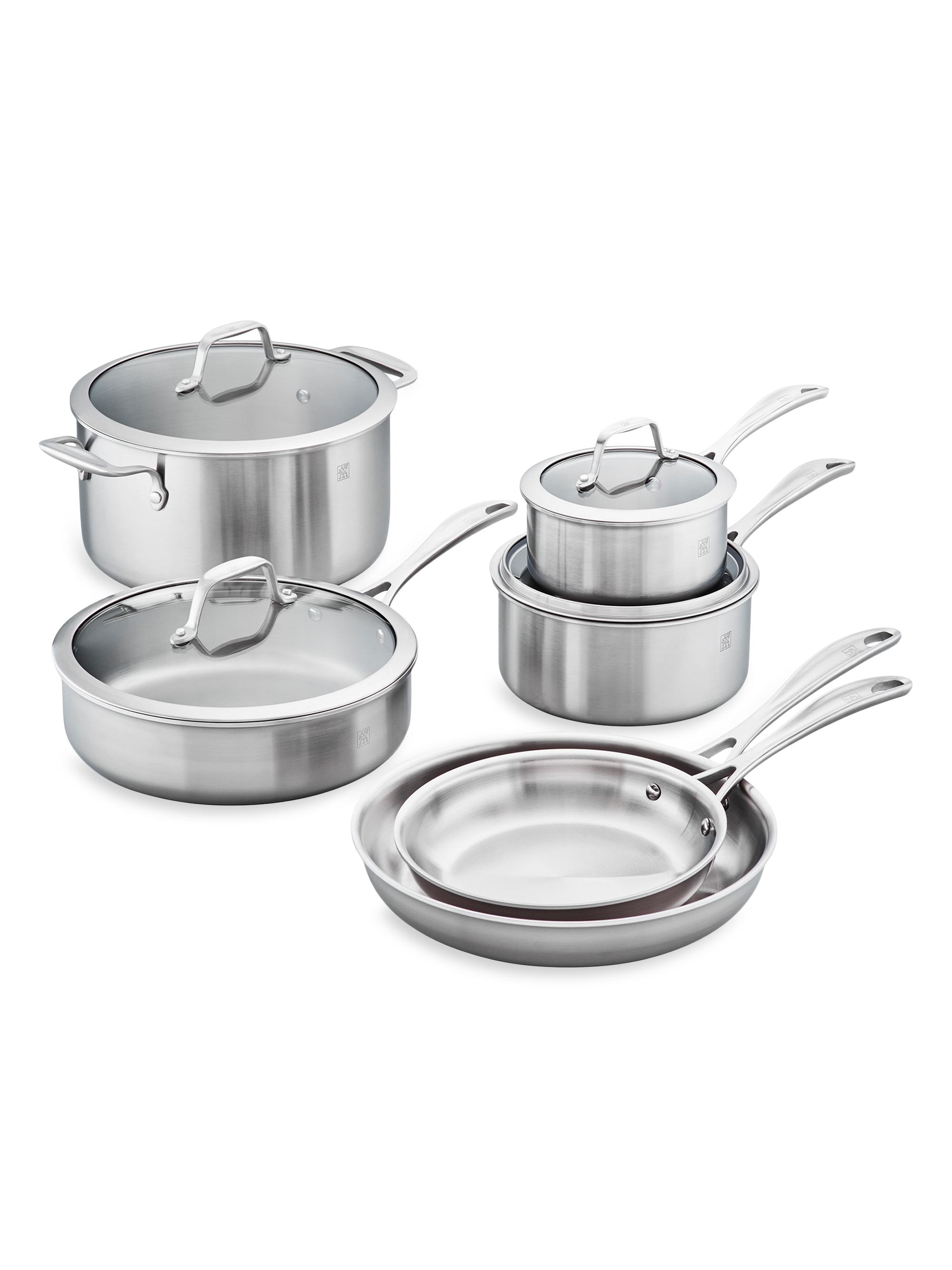 ZWILLING J.A. Henckels Spirit 3 Ply 10 Piece Stainless Steel Cookware Set - Stainless Steel