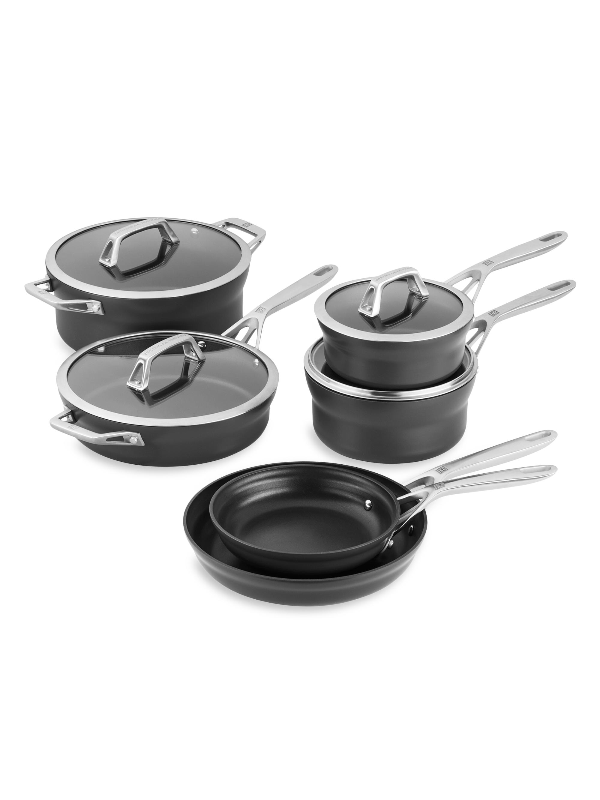 ZWILLING J.A. Henckels Motion Hard Anodized 10 Piece Aluminum Nonstick Cookware Set - Matte Black