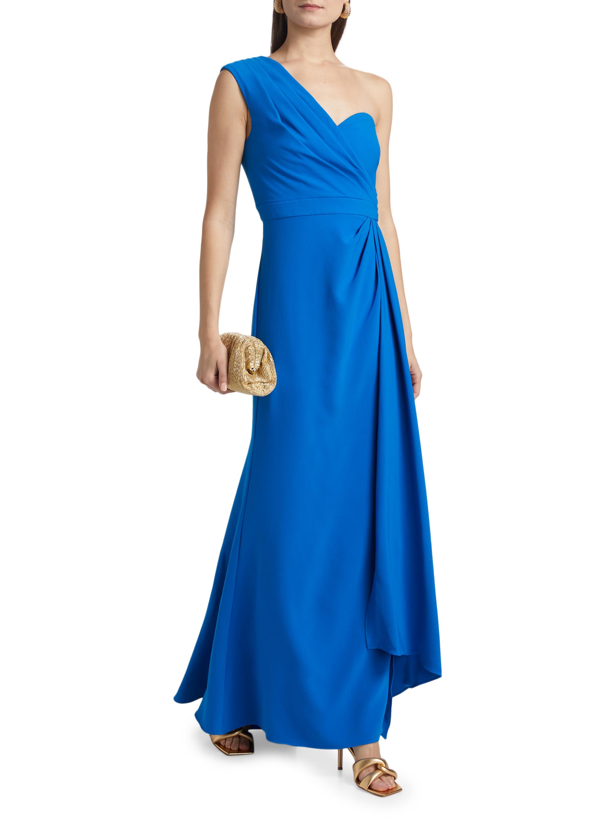 asymmetric drape dress in crepe Red Asymmetric Drape Mini Dress main image 0