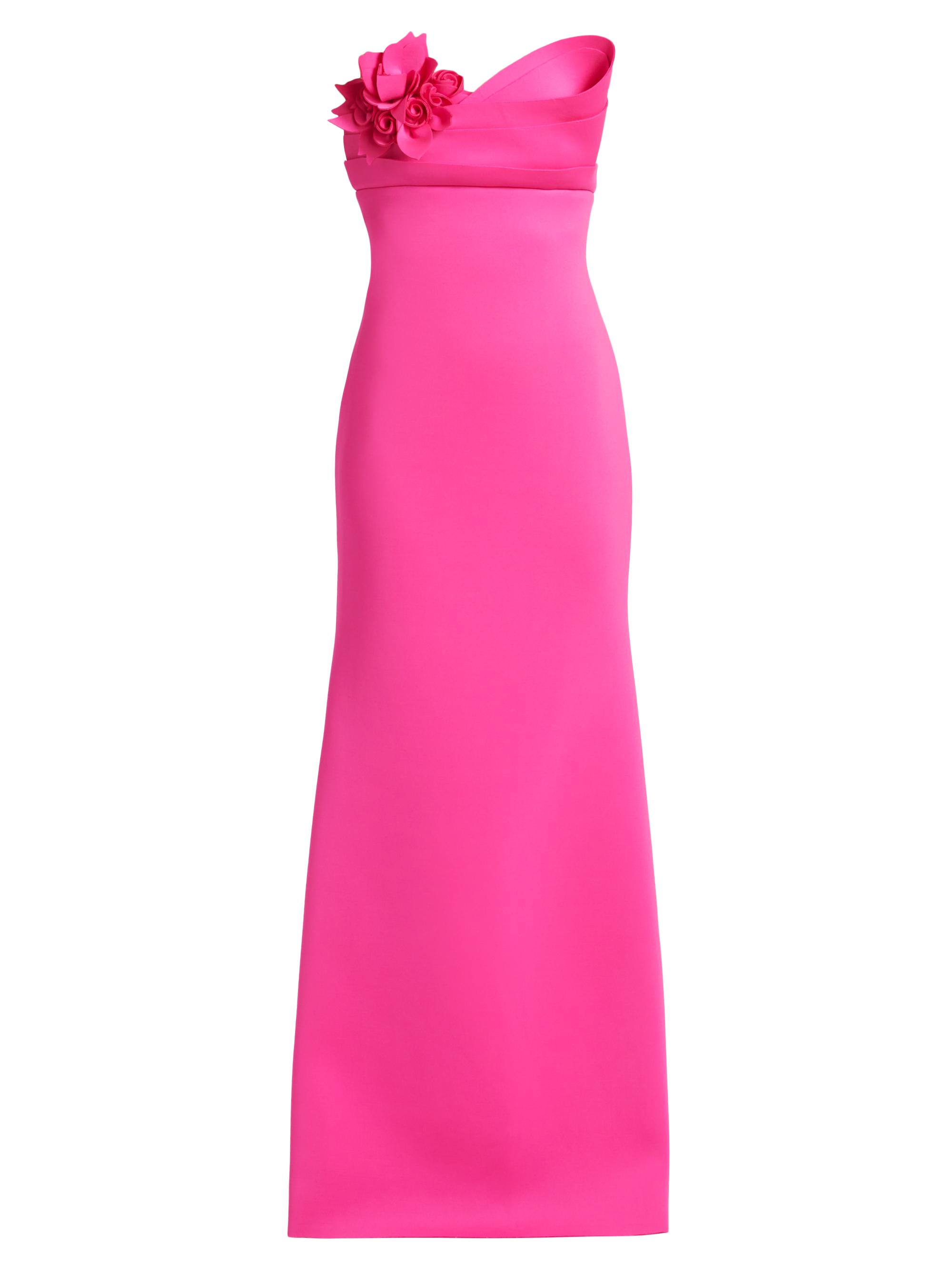 Badgley Mischka Women's Sculpted Crepe Strapless Gown - Fuschia