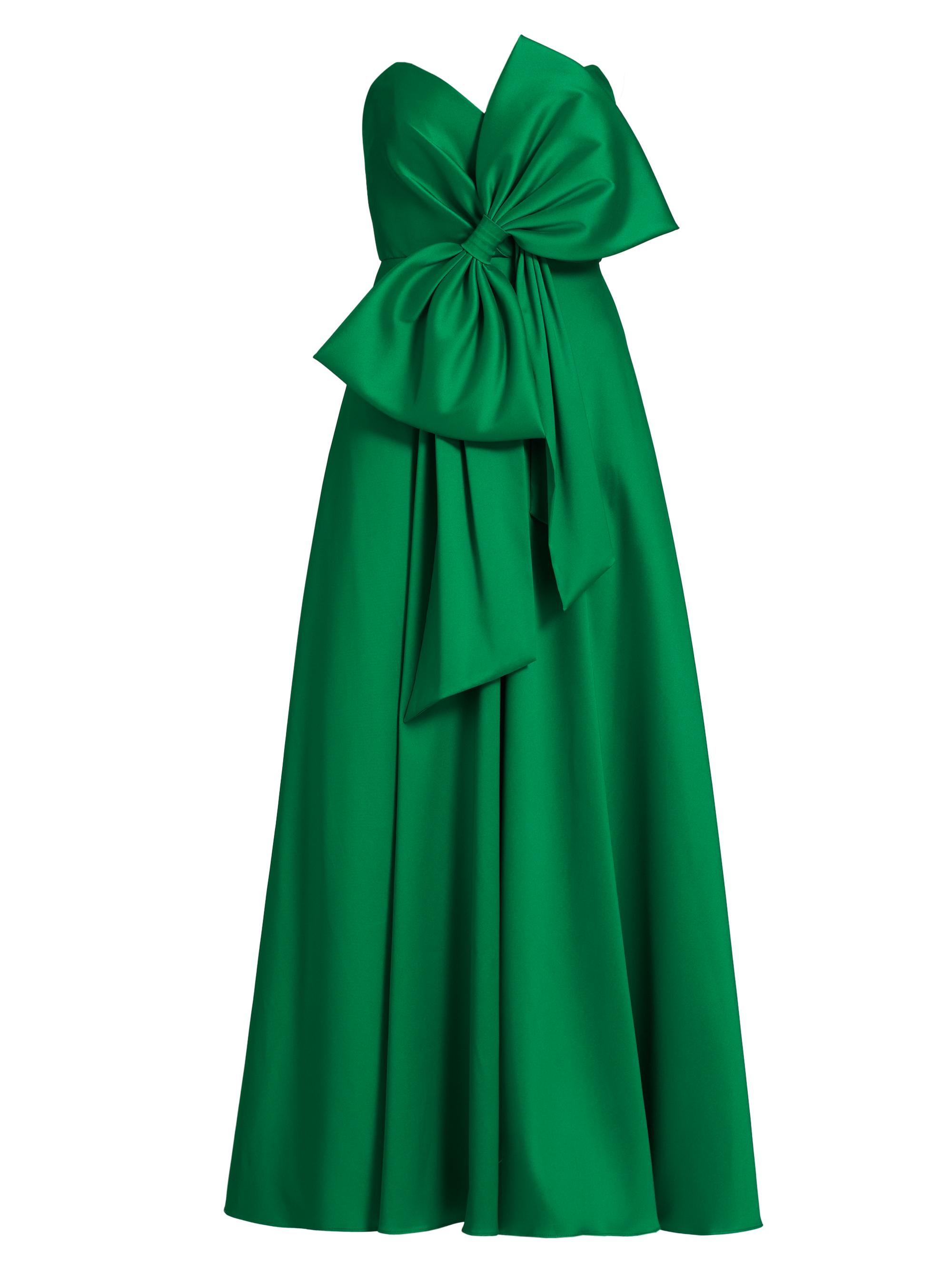 Badgley Mischka Women's Bow-Detailed Mikado Cocktail Dress - Emerald